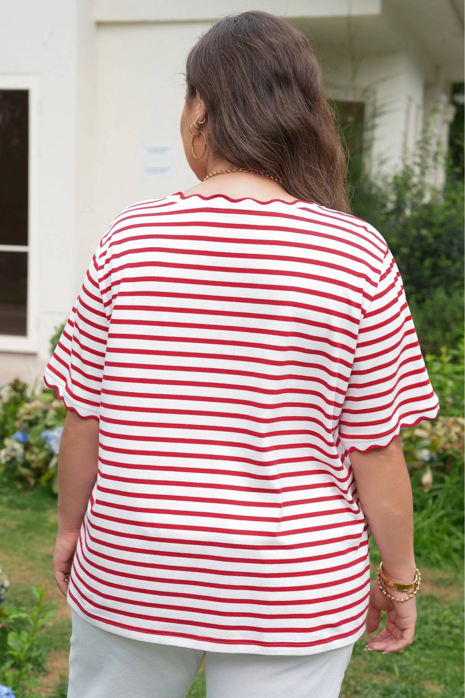 Threaded Pear Esther Trim Short Sleeve Plus Top - Image 2