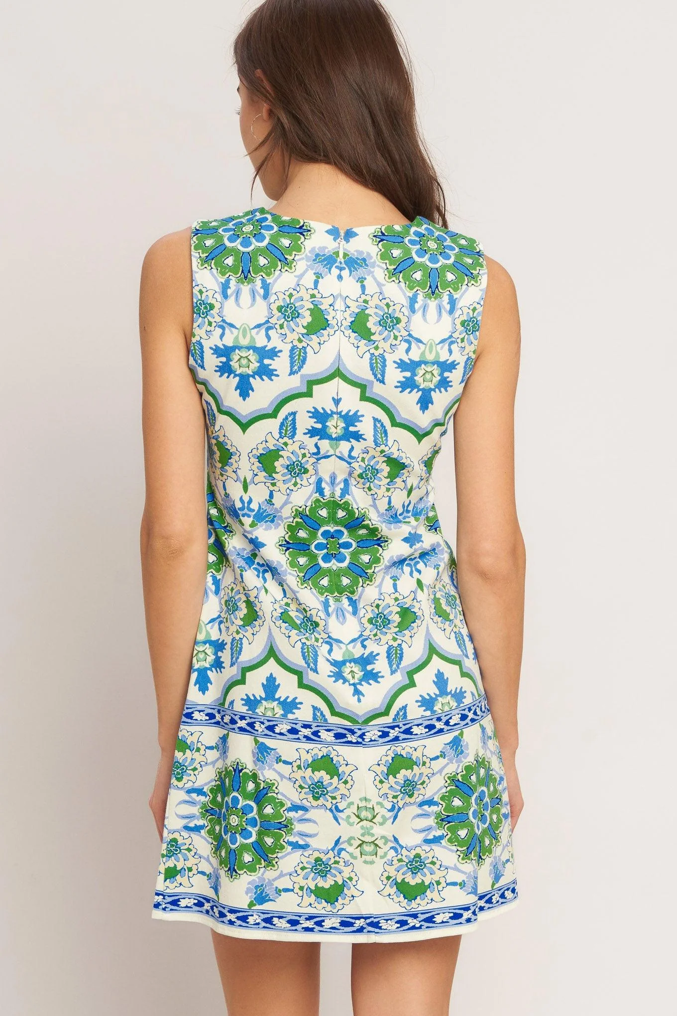 Euro Blue Woven Mini Dress - Image 6