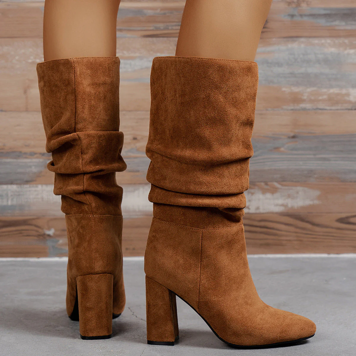 European & American Slip-On High Heel Fashion Boots – Women’s Elegant Booties - Image 4