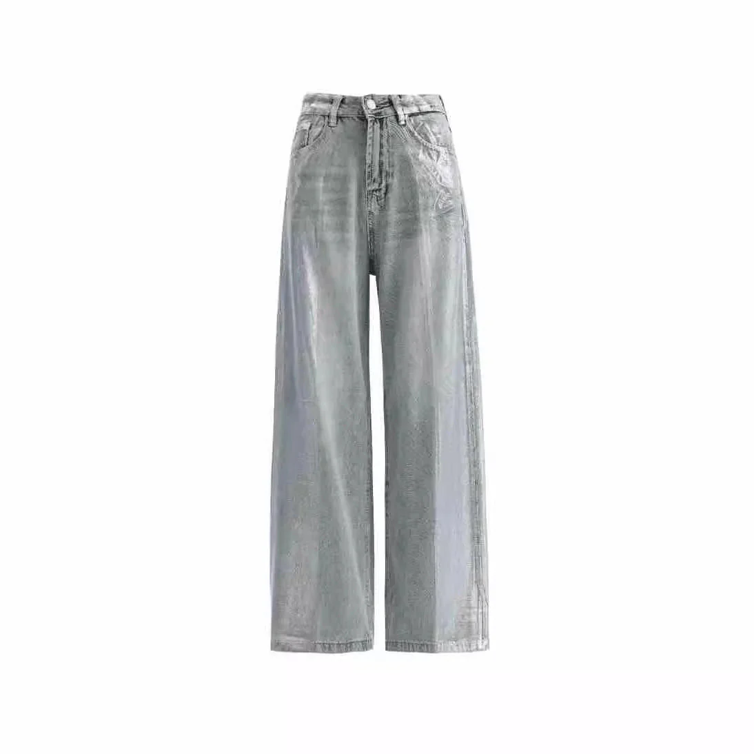 European And American Fashion Retro Hot Silver Loose Jeans - Image 3