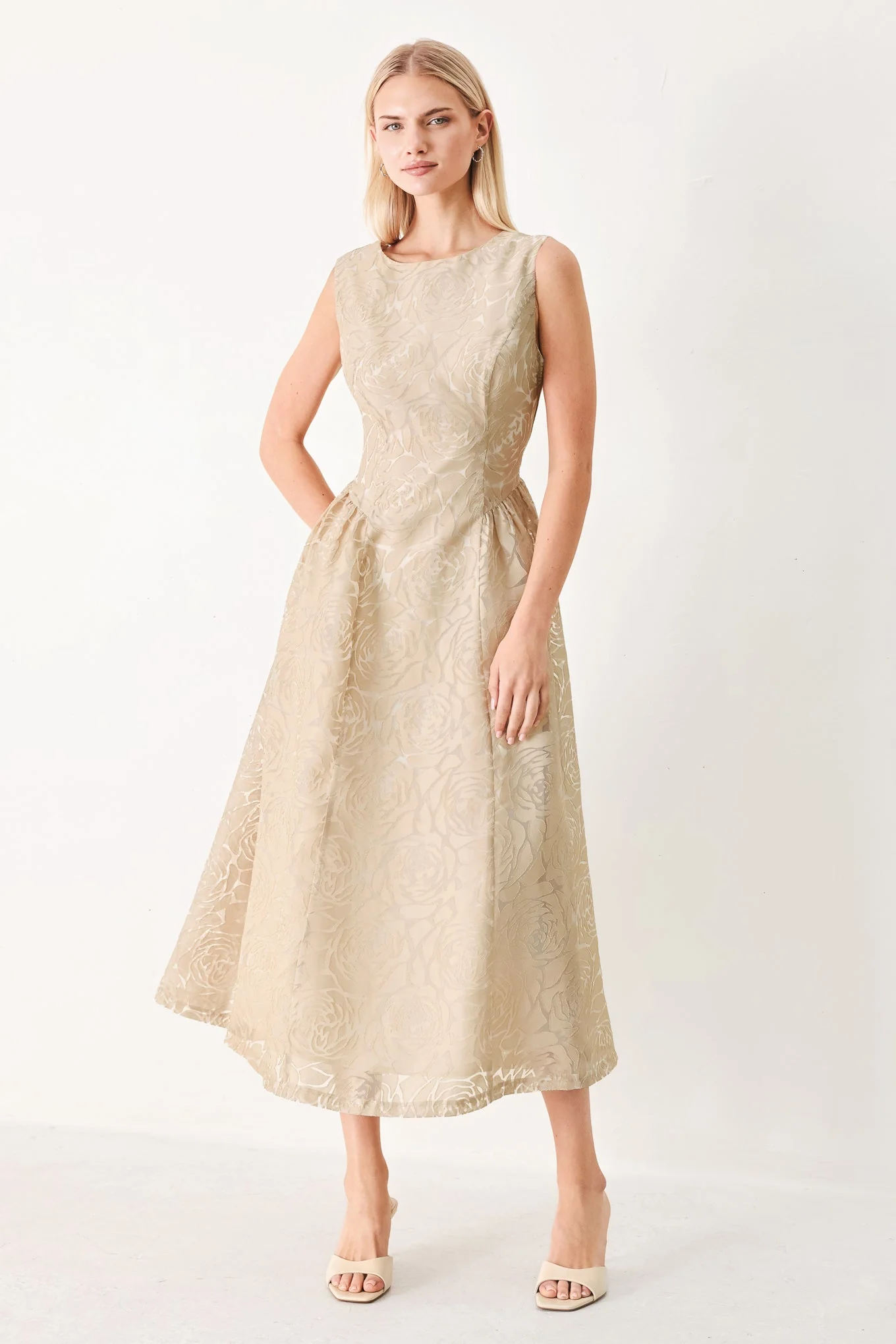 Evening Blossom Organza Midi Dress
