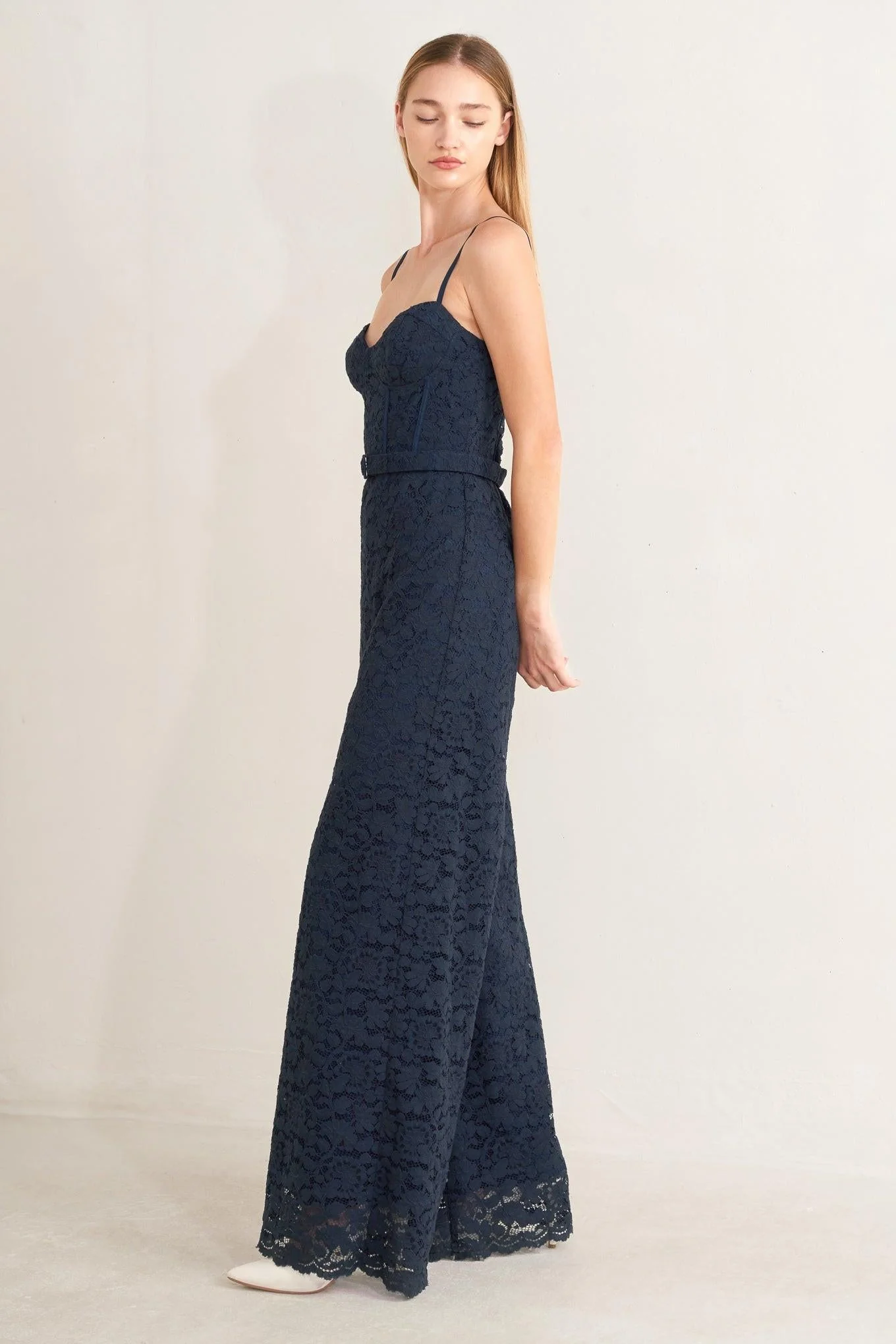 Evening Muse Woven Lace Jumpsuit - Image 4