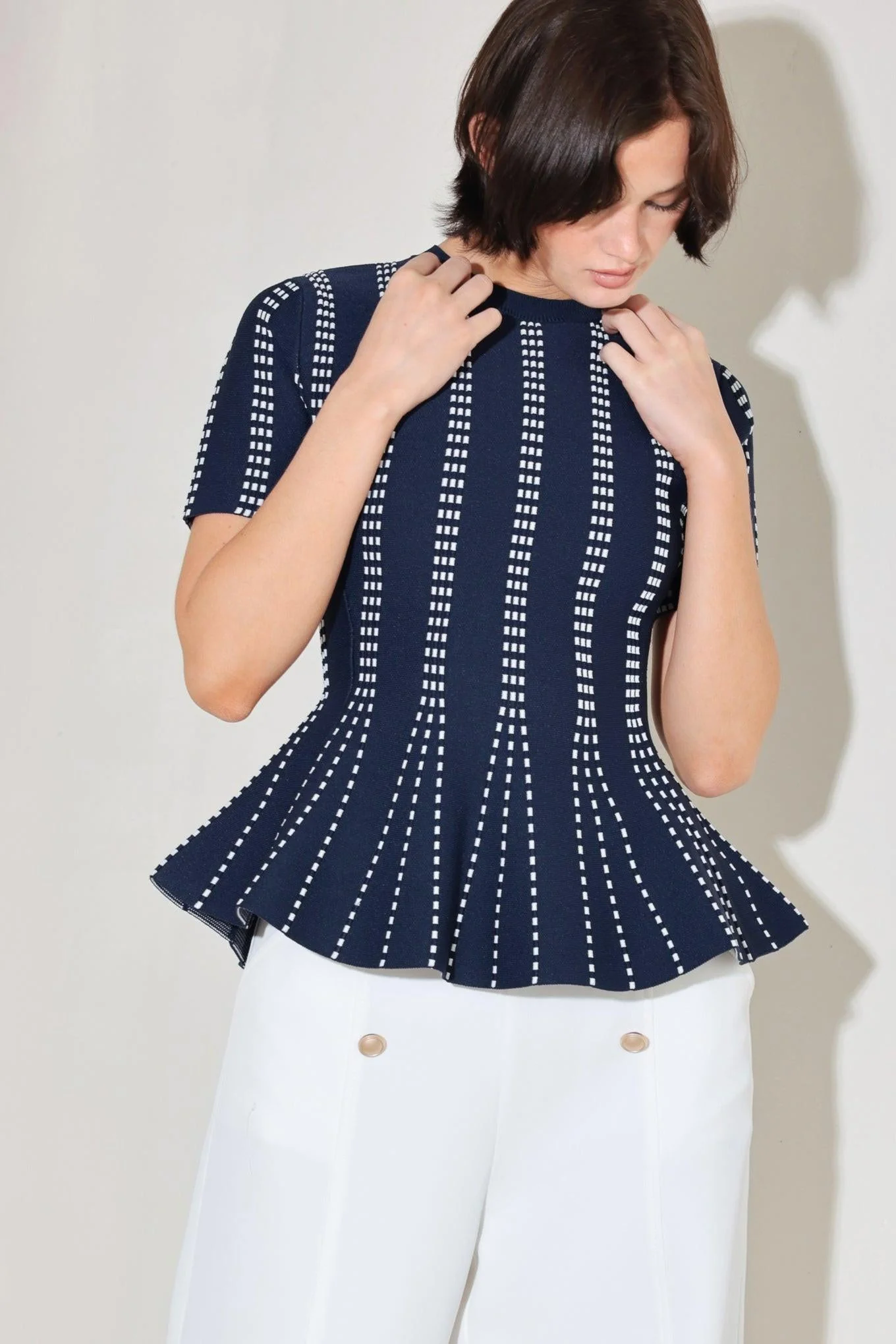Evening Rustle Jacquard Sweater Top - Image 2