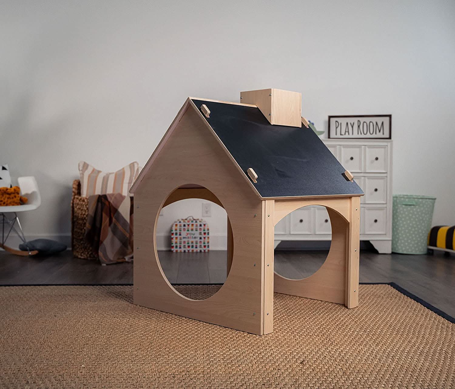 Evergreen- Children's Playhouse with Chalkboard Roof - Image 3
