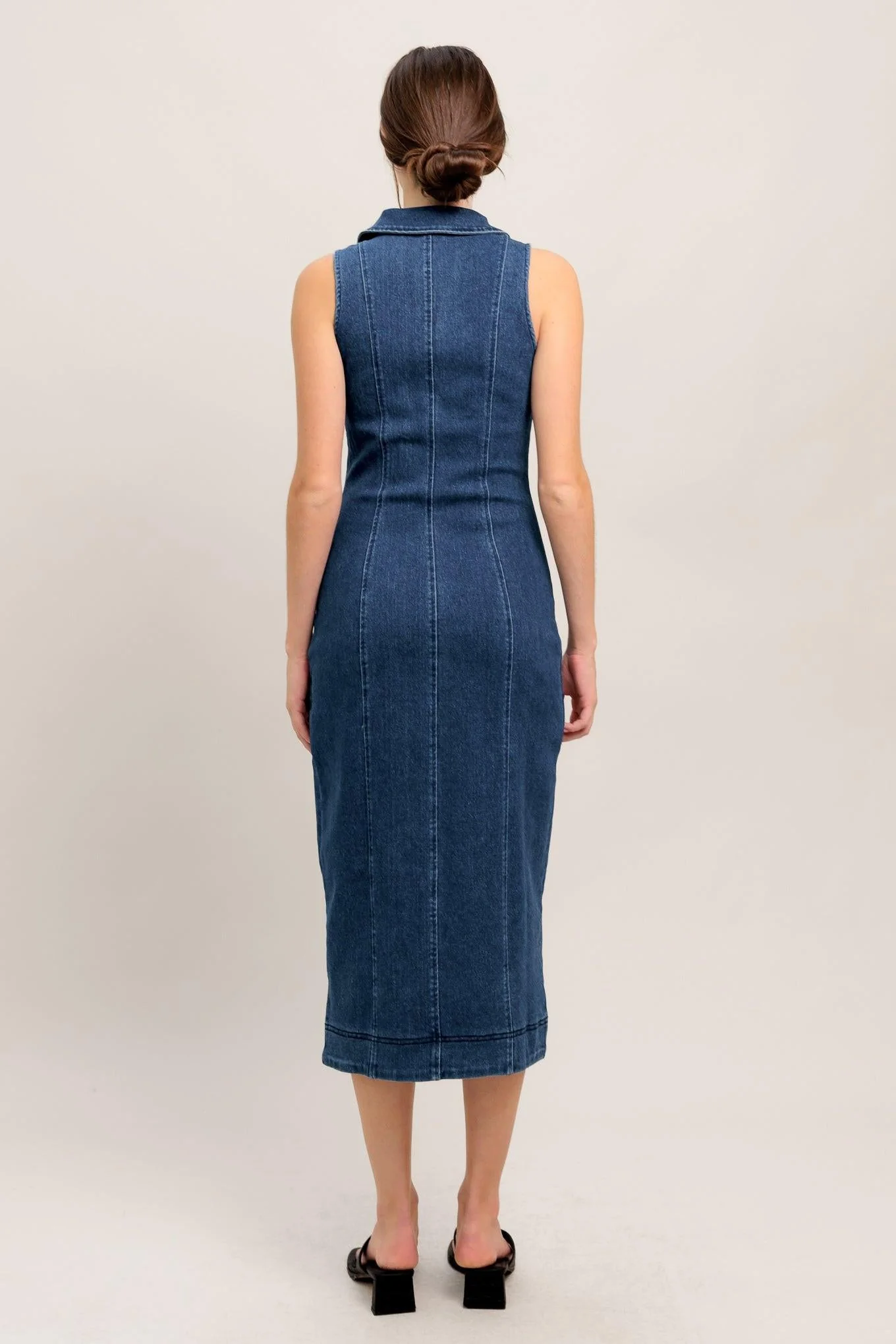 Everyday Edge Denim Midi Dress - Image 2
