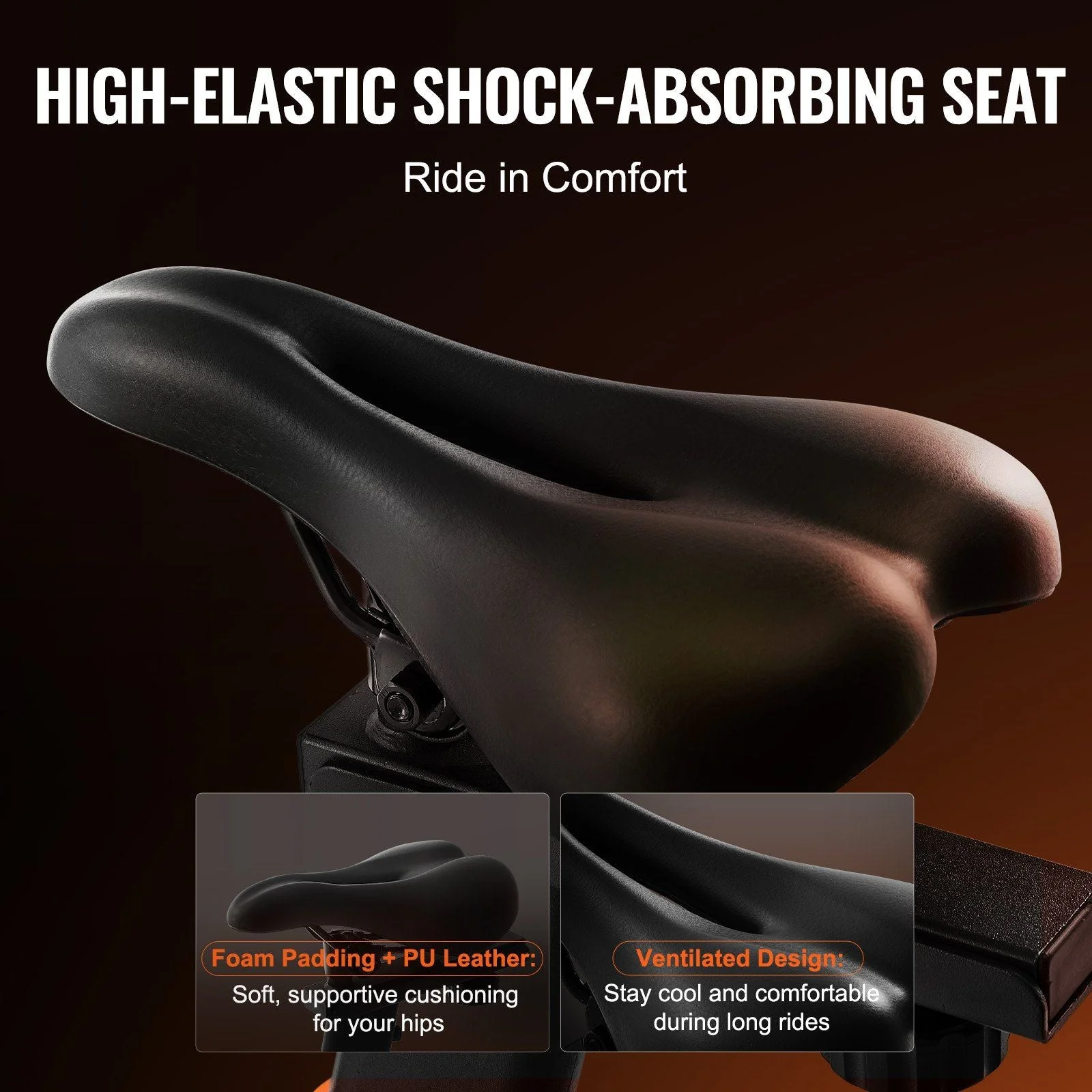 Exercise Bike, Adjustable Magnetic Resistance Stationary Bike, Indoor Cycling Bike for Home Cardio, Workout Bike with Silent Belt Drive, Comfortable Seat Cushion, LCD Monitor, and Heavy Flywheel - Image 5