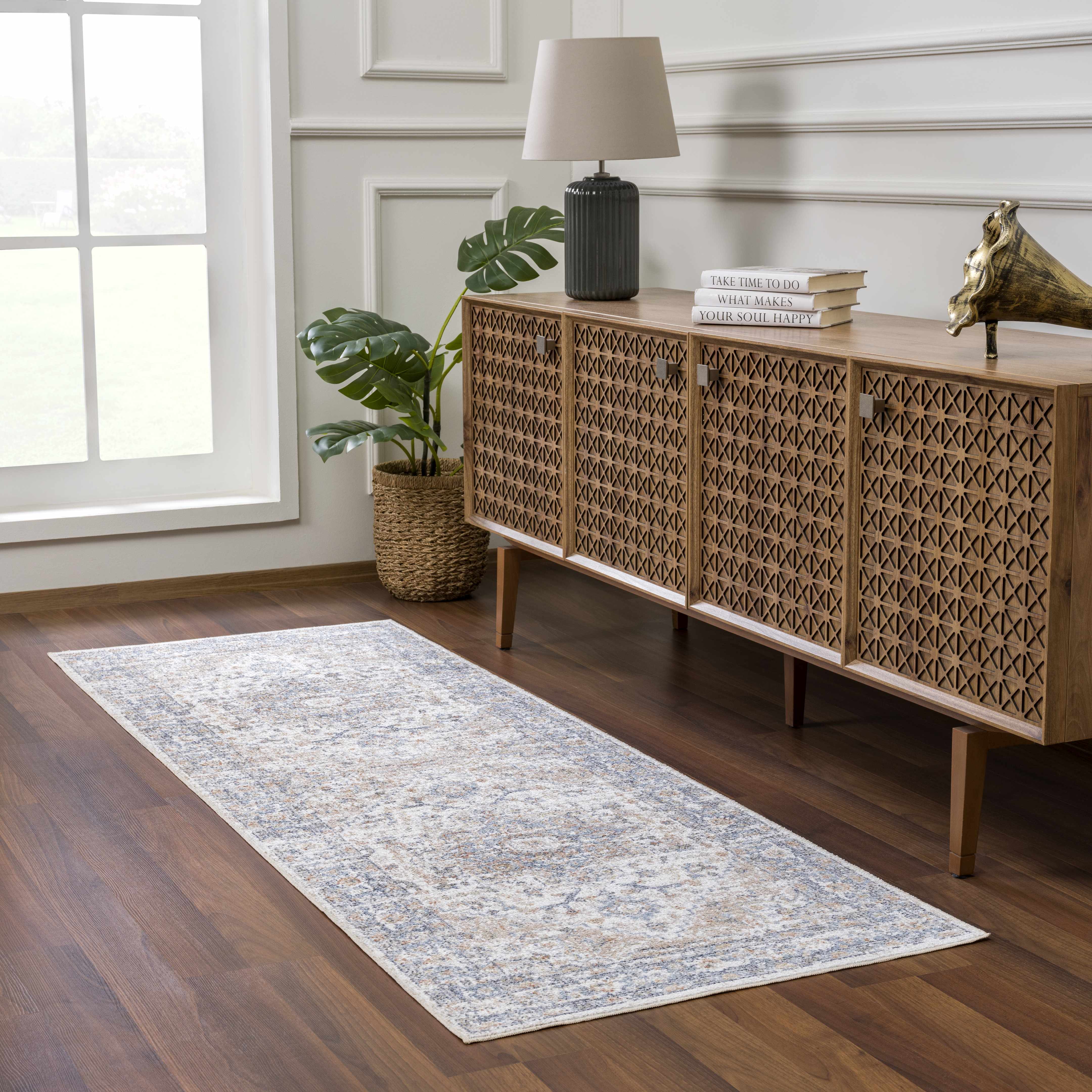 Ezri Cream Washable Area Rug - Image 9