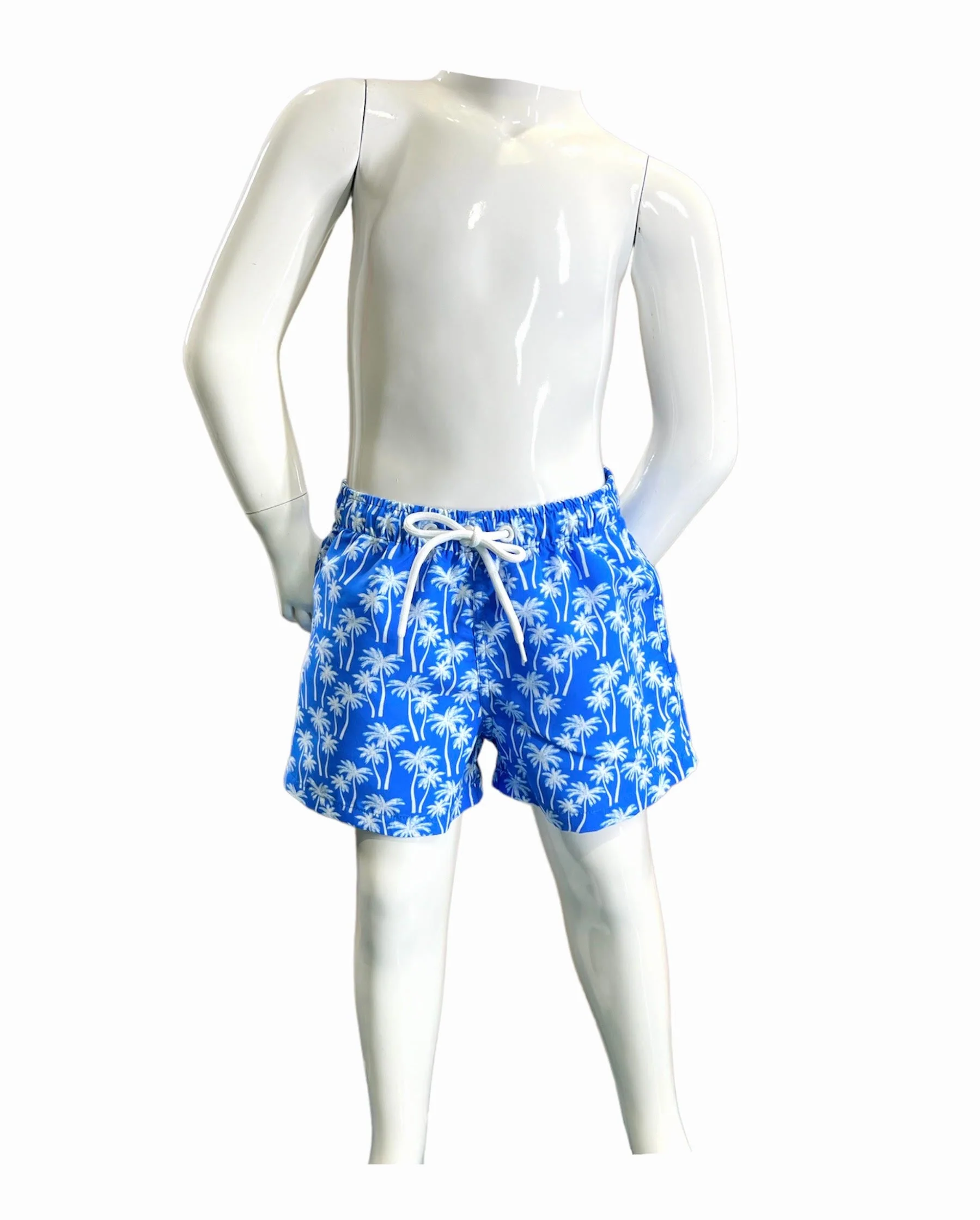 Marina West Tie Back One Piece Swimsuit (F1701) - White Plams on Blue - Image 5