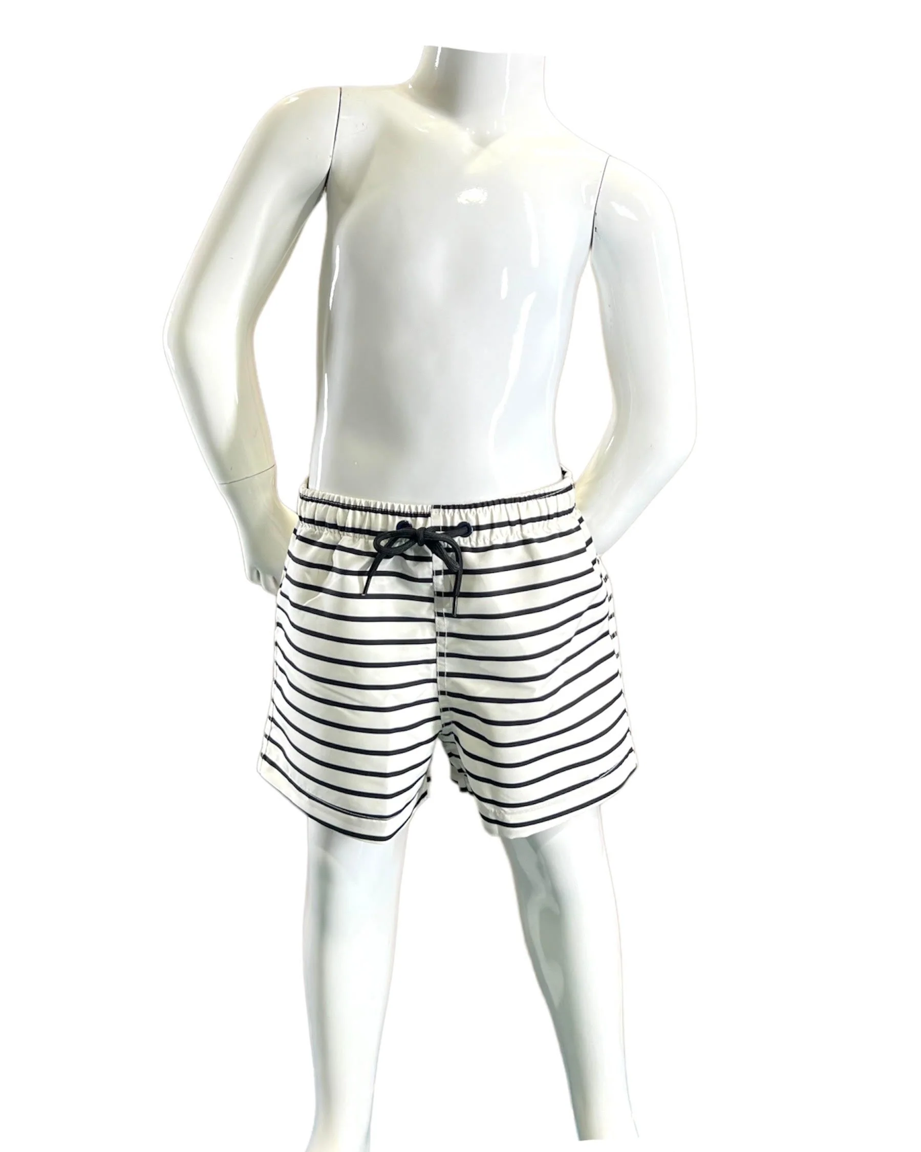 Marina West Long Sleeve Rashguard One Piece Swimsuit (F1814) - Navy White Stripe - Image 5