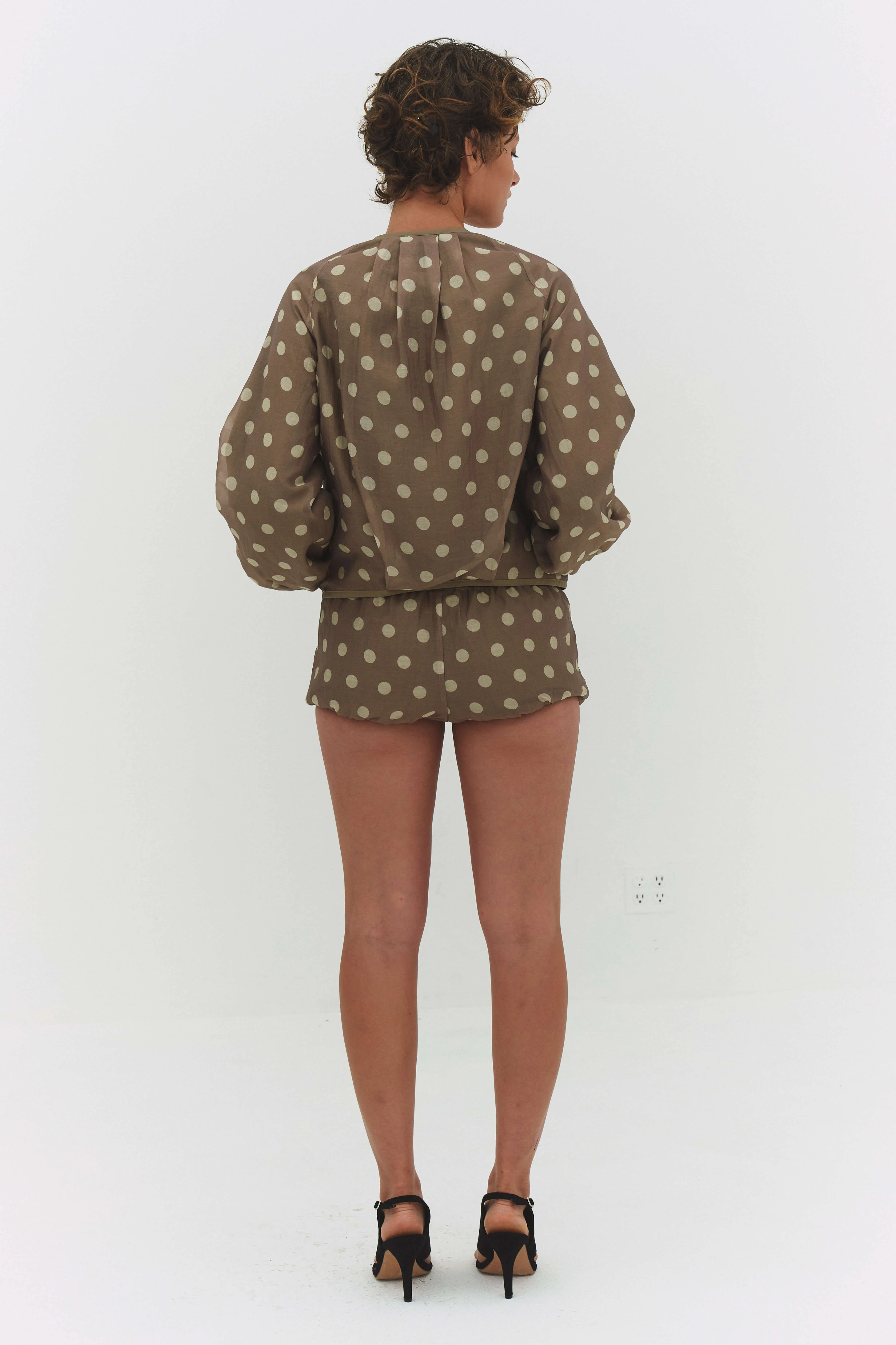 Fabio Voile Jacket in Cream and Mocha - Image 4
