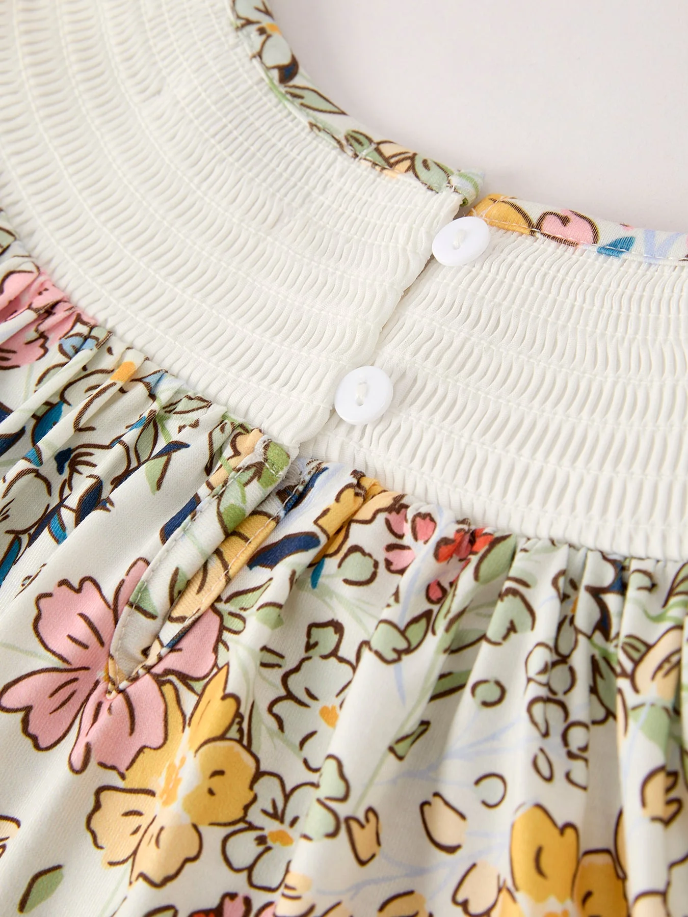Fall  Embroidery Smocking Bow Floral Leaf Baby Girls Dress - Image 10