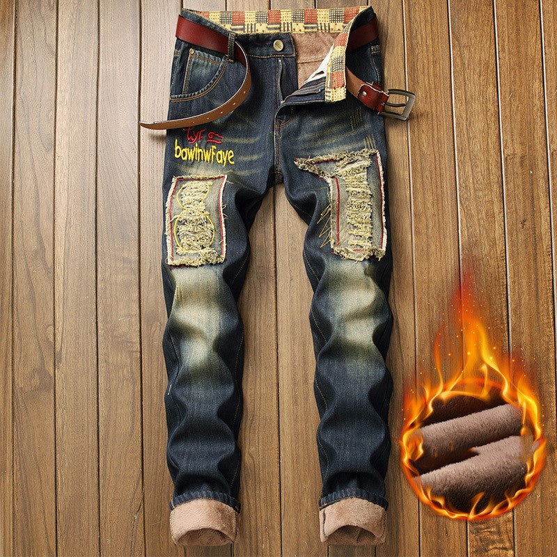 Fall Winter New Style Plus Cashmere Men's Jeans - Image 8