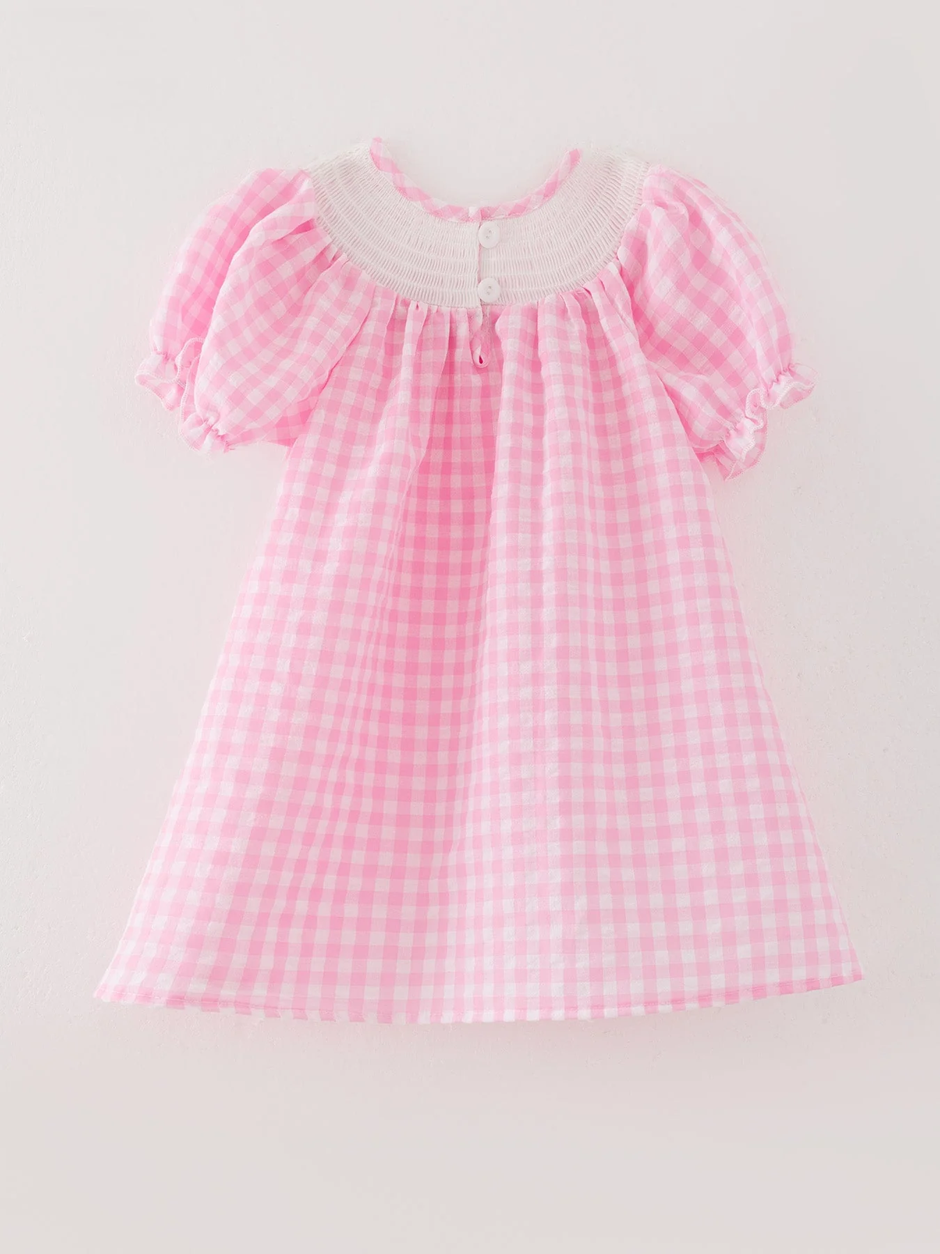 Farm Pink Smocking Embroidered Girls Dress - Image 3