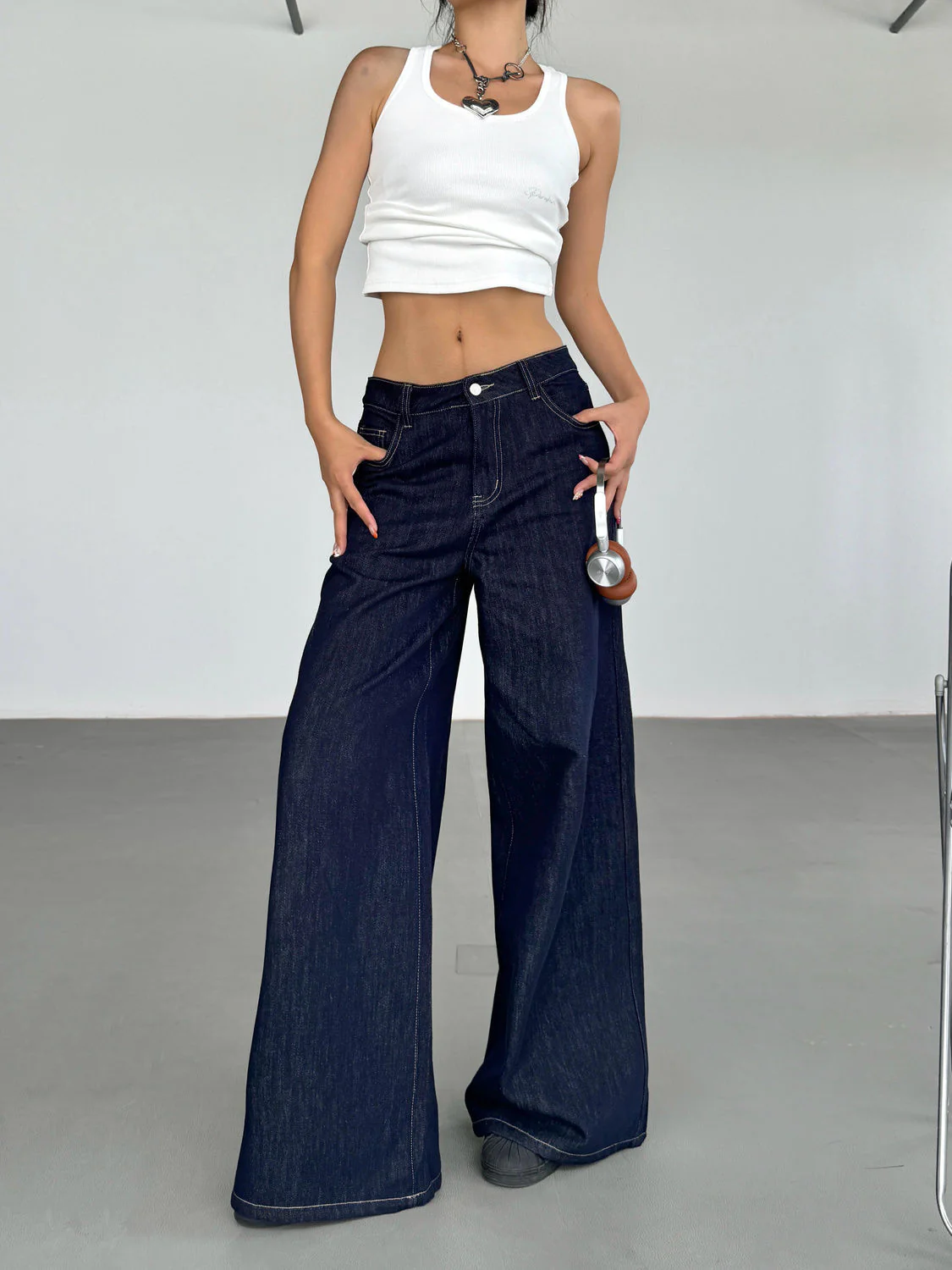 Fashion American Retro Wide Leg Jeans For Women - Image 2
