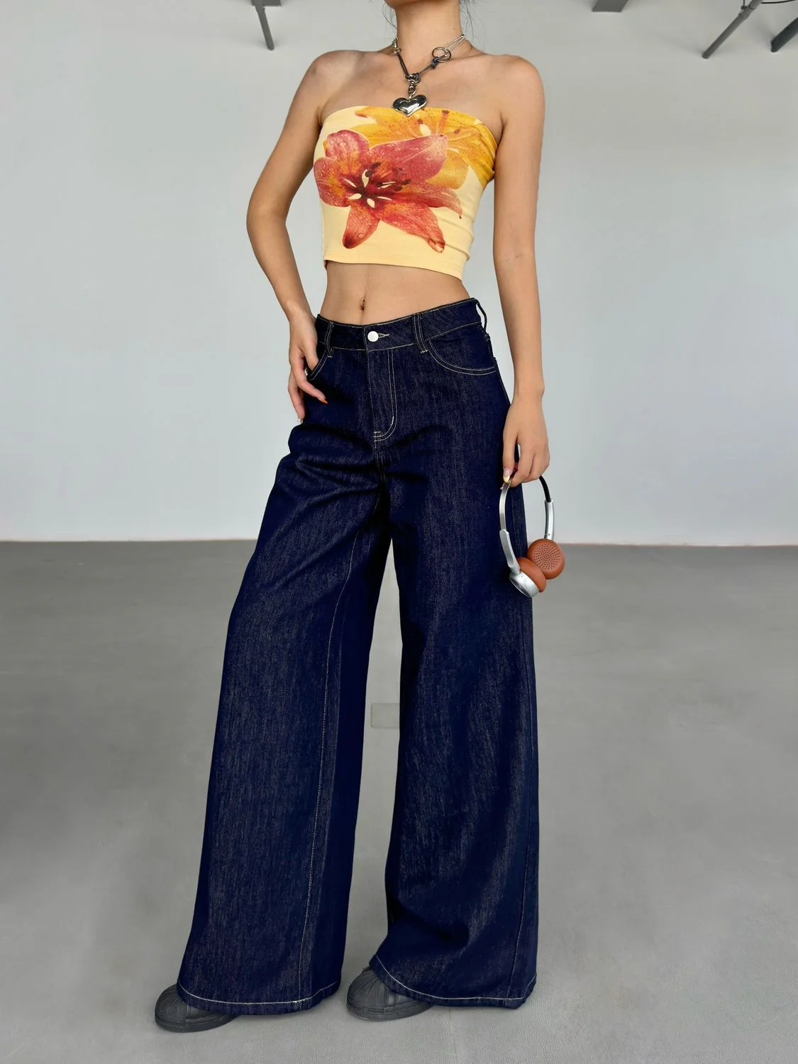 Fashion American Retro Wide Leg Jeans For Women - Image 3