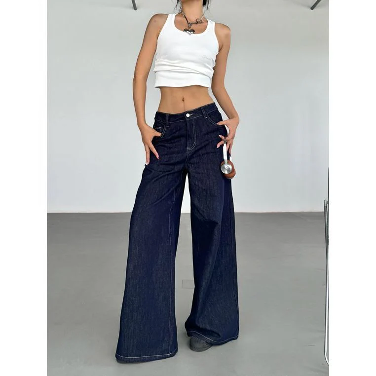 Fashion American Retro Wide Leg Jeans For Women - Image 7