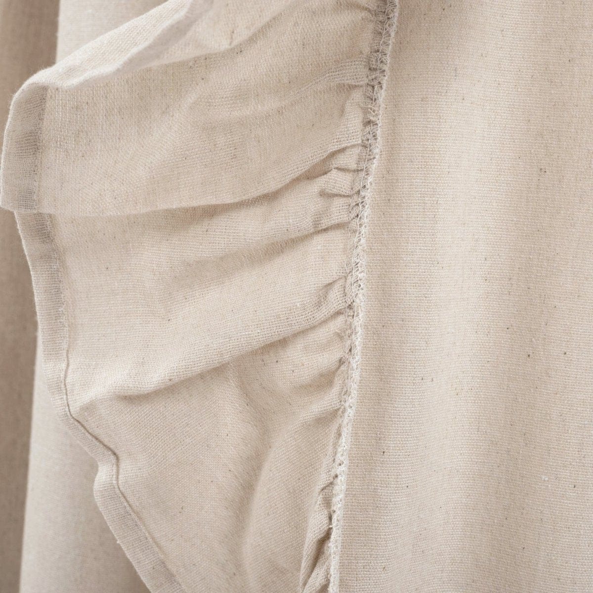 Faux Linen Ruffle Window Curtain Panel - Image 10