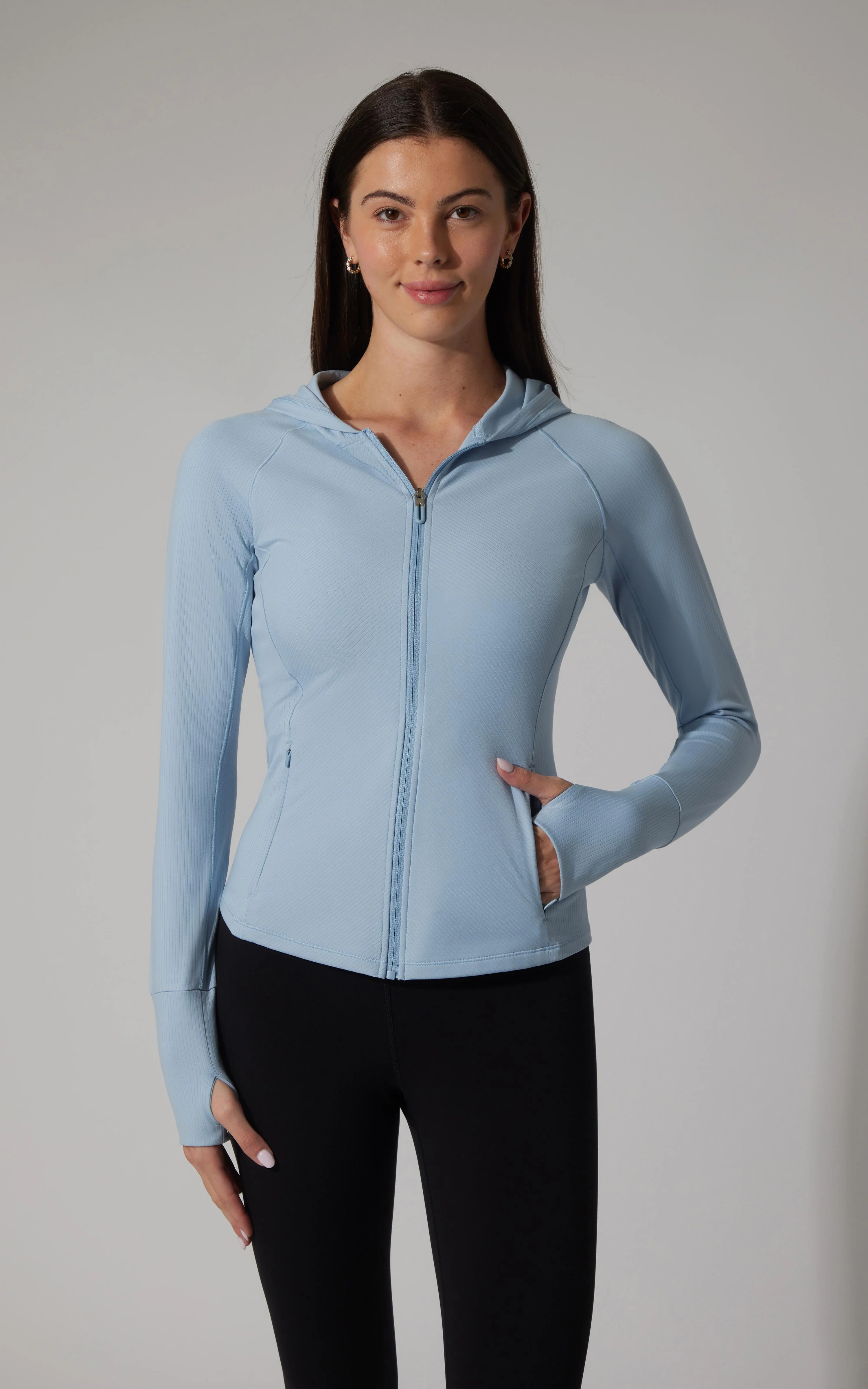 Felix Lux Ribbed Full Zip Hoodie Jacket - Image 2