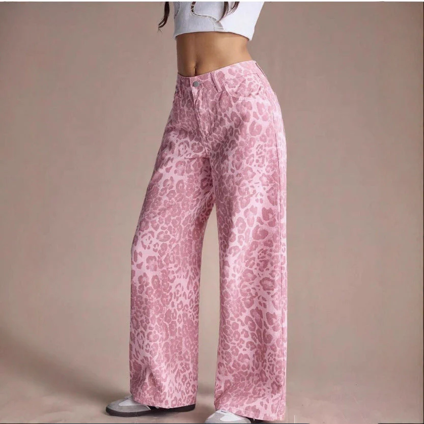 Female Loose Fit Straight Loose Wide Leg Jeans - Image 2