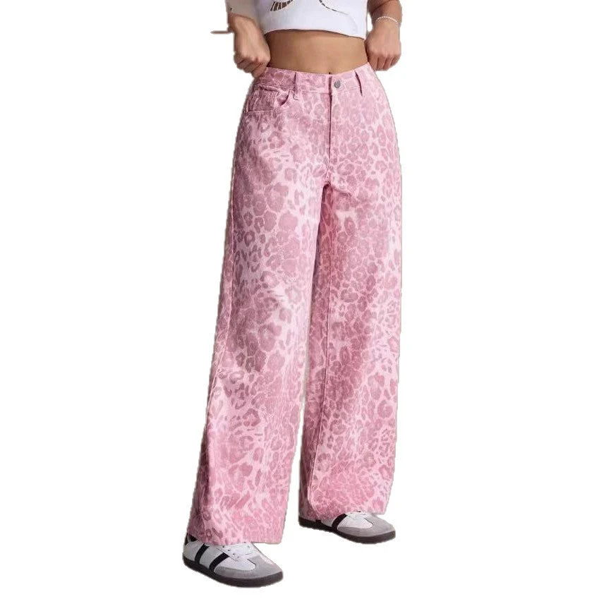 Female Loose Fit Straight Loose Wide Leg Jeans - Image 5