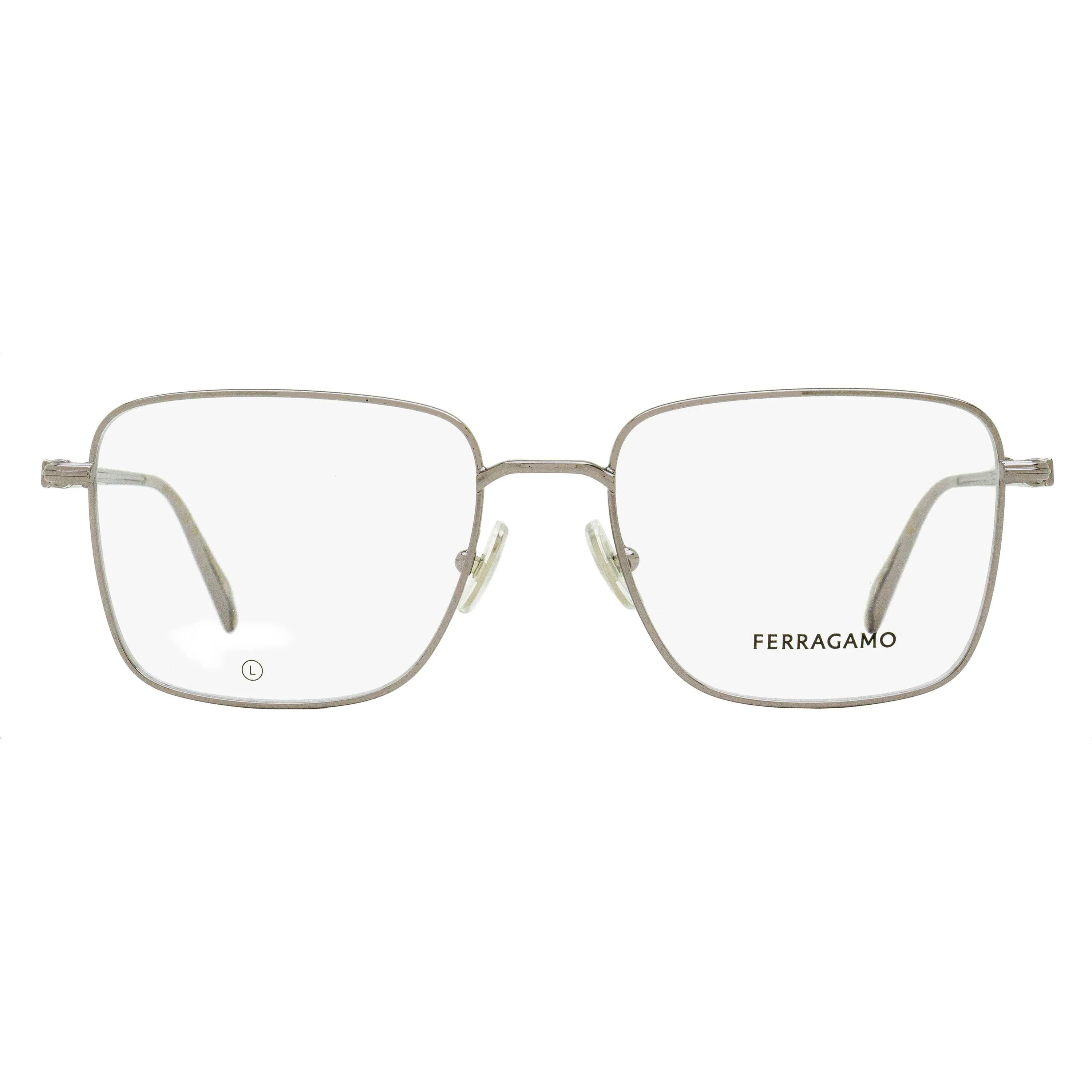 Ferragamo Rounded Rectangular Eyeglasses SF2231 021 Light Ruthenium 53mm - Image 2