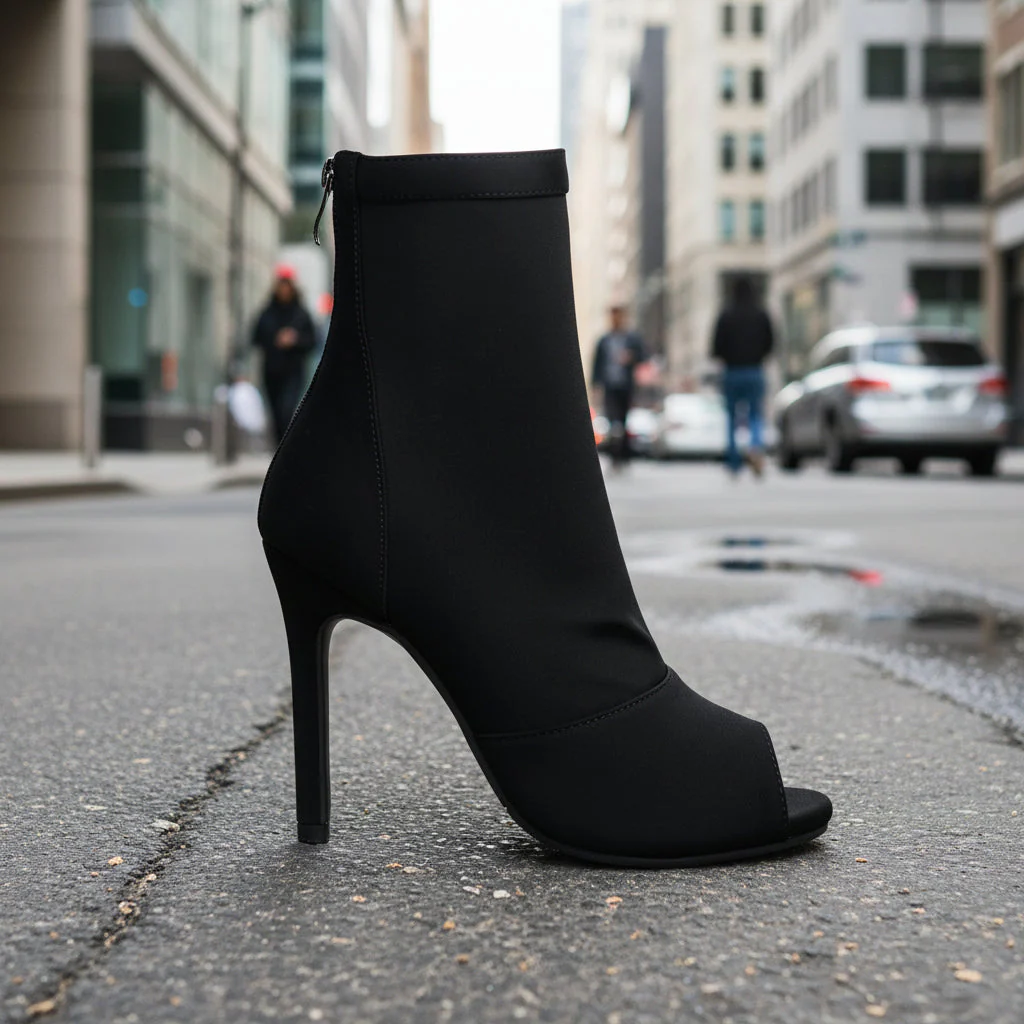 Fishmouth Pointed Stiletto Ankle Boots Women - Image 4