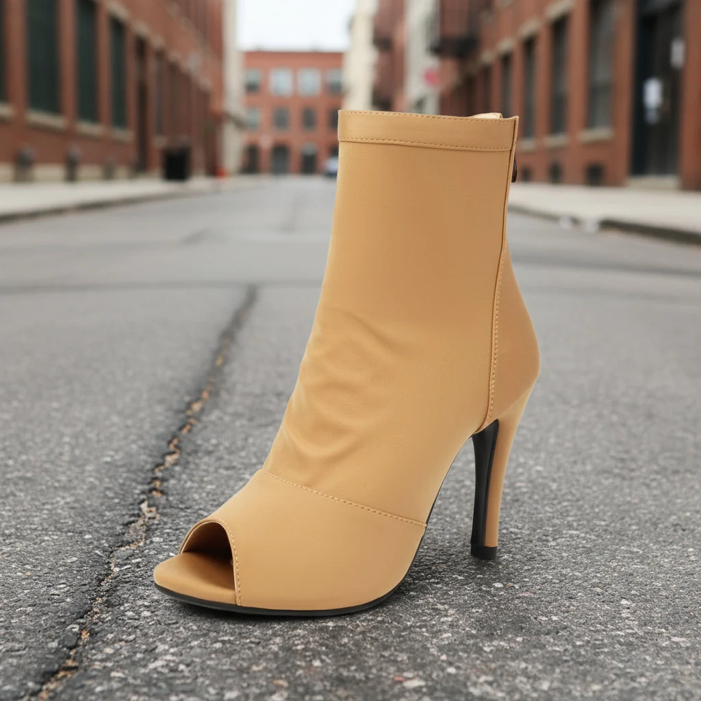 Fishmouth Pointed Stiletto Ankle Boots Women - Image 5