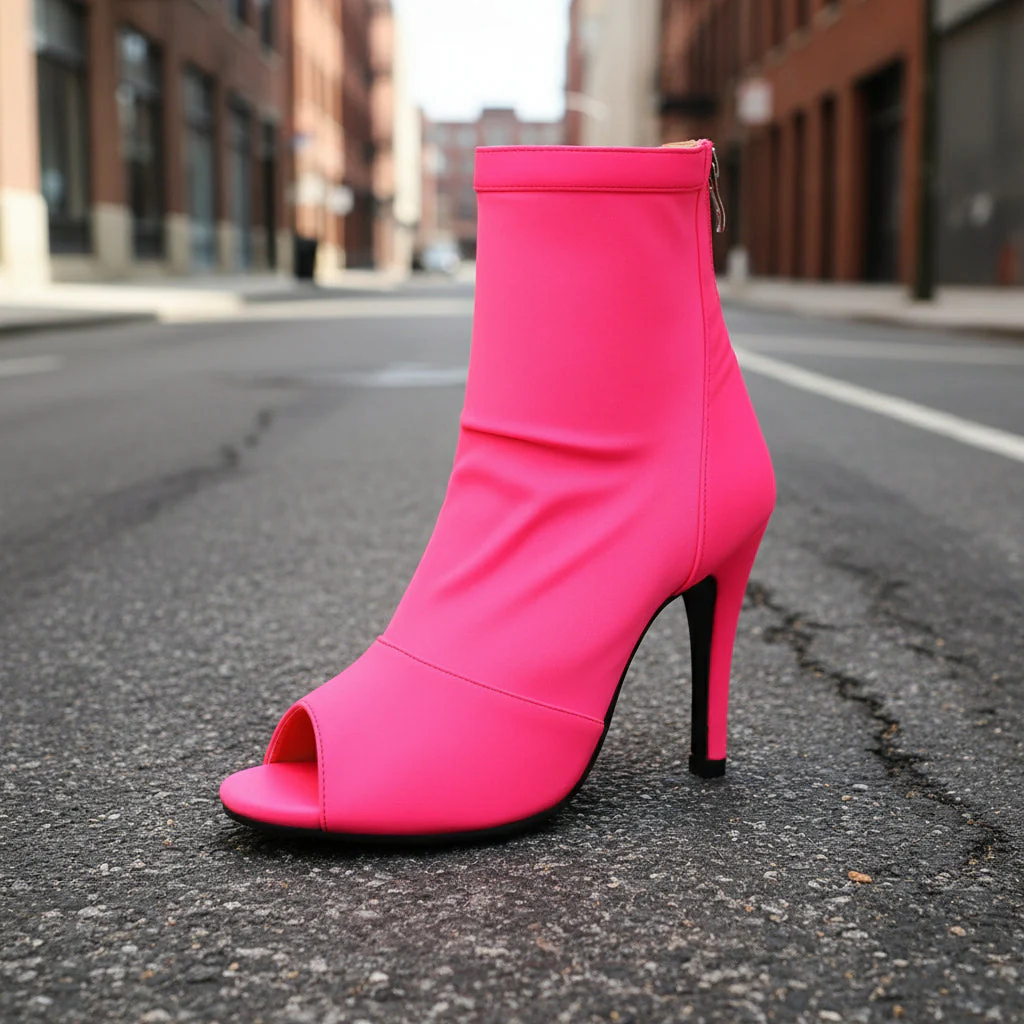 Fishmouth Pointed Stiletto Ankle Boots Women - Image 6