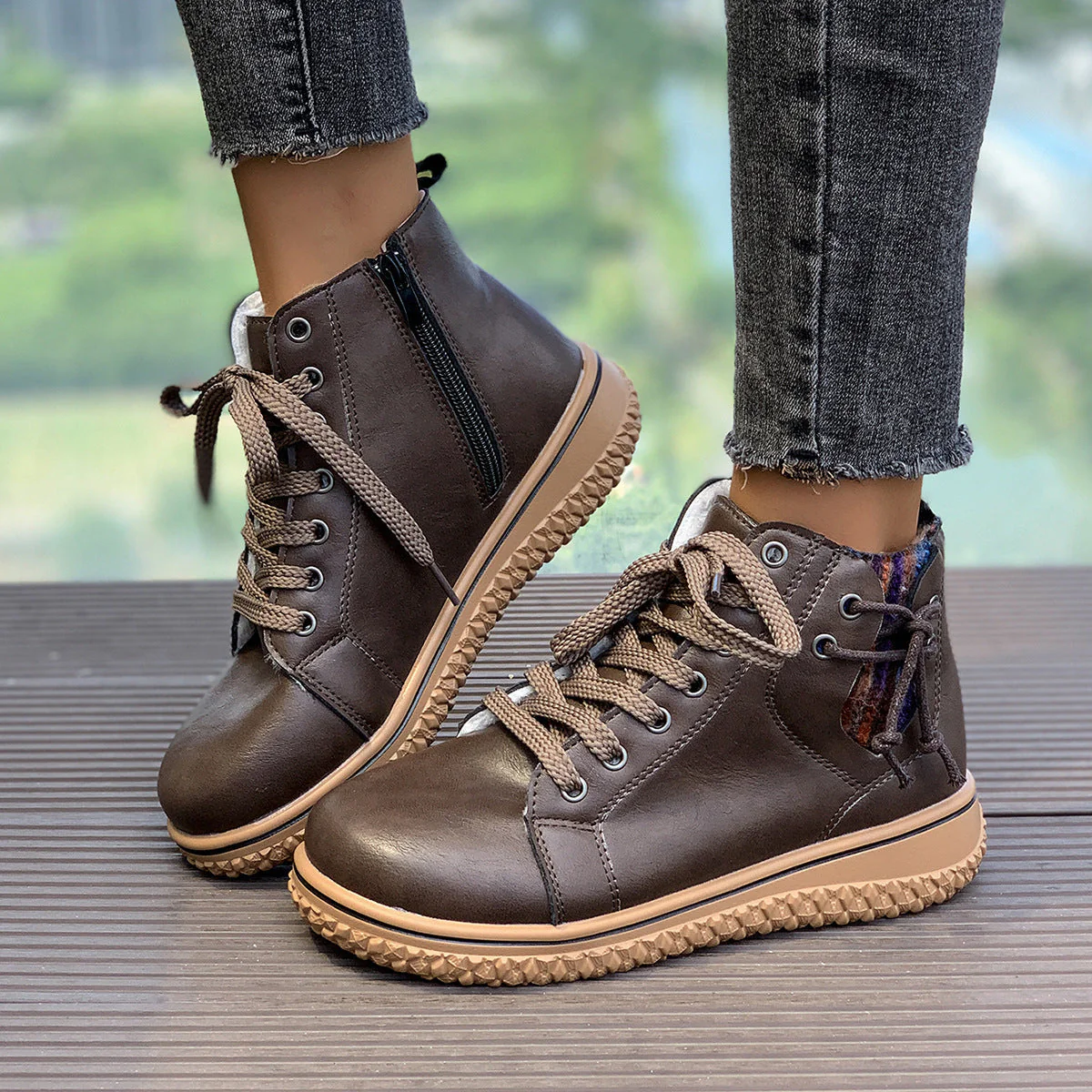 FitiqueFit Women’s Flat Heel Martin Boots - Image 4