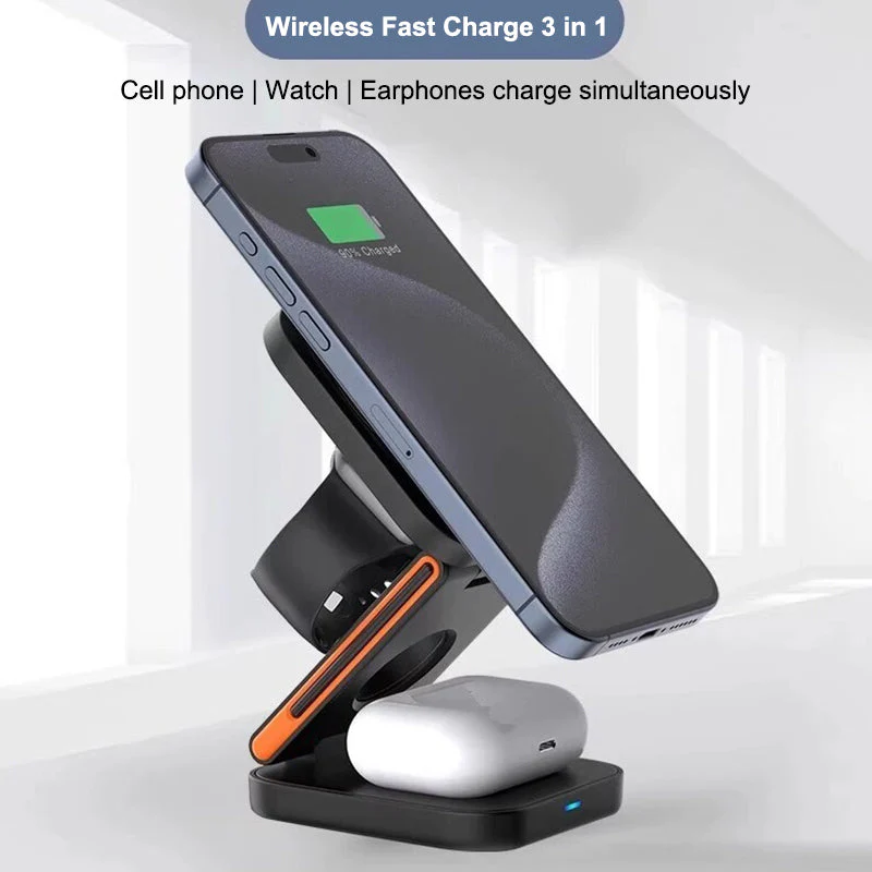 FlexiTrip Foldable Wireless Charger – Compact, Fast Charging, Portable Design for iPhone, Android, and Qi-Enabled Devices - Image 3