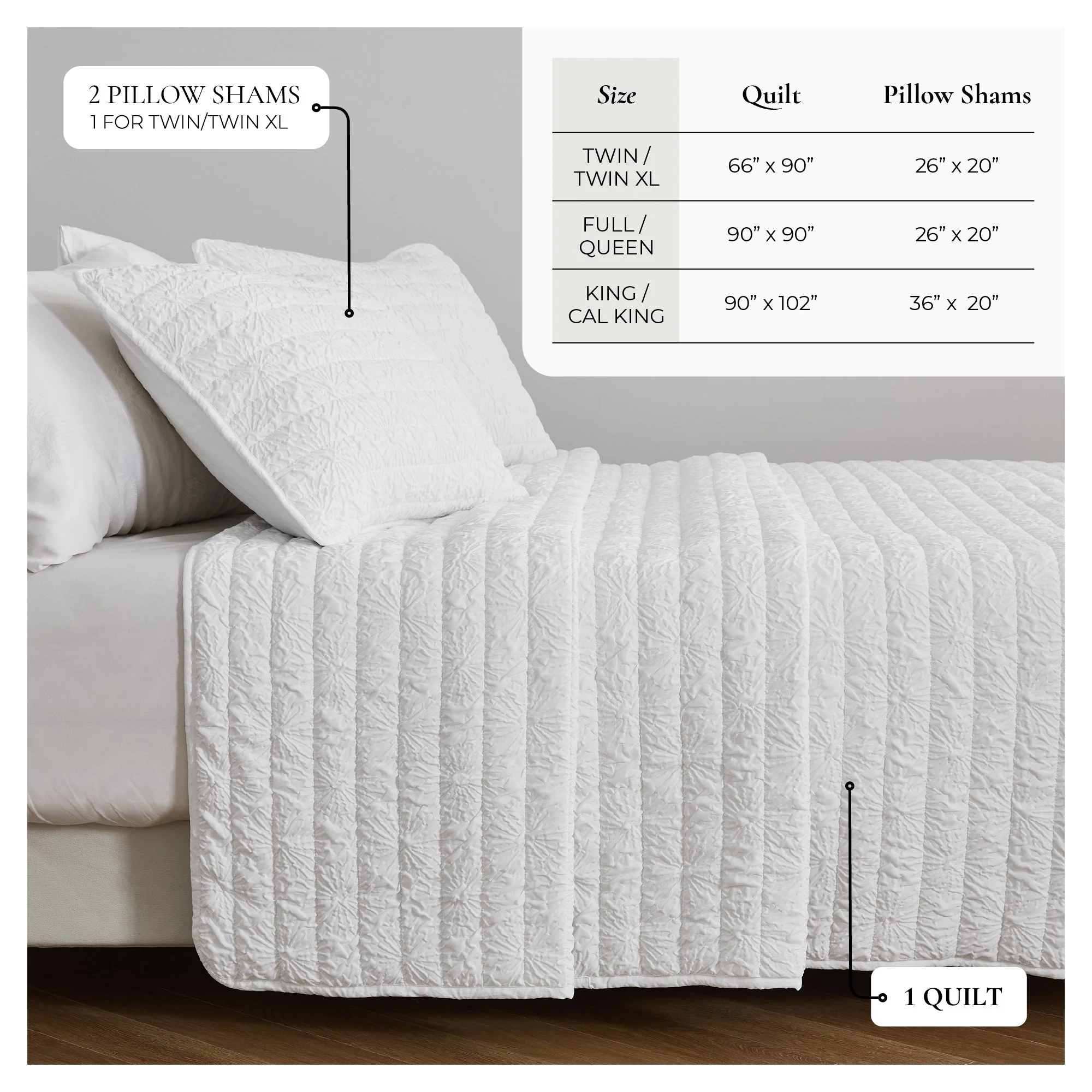 Floral Embossed Quilt Set - Floral Microsculpt Collection - Image 4