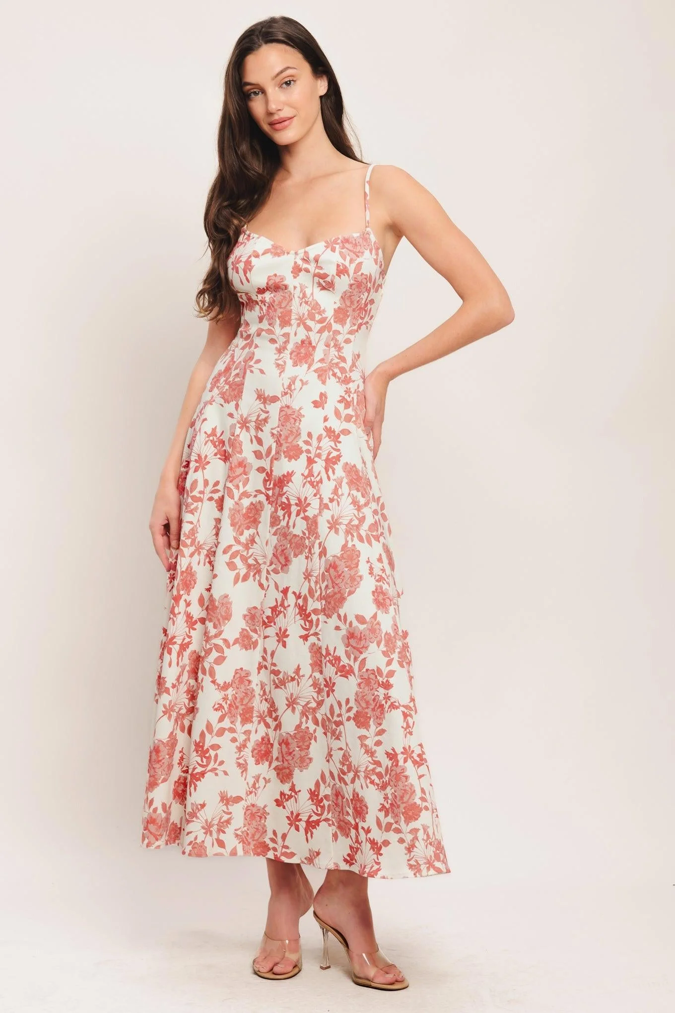 Floral Haze Woven Midi Dress - Image 5