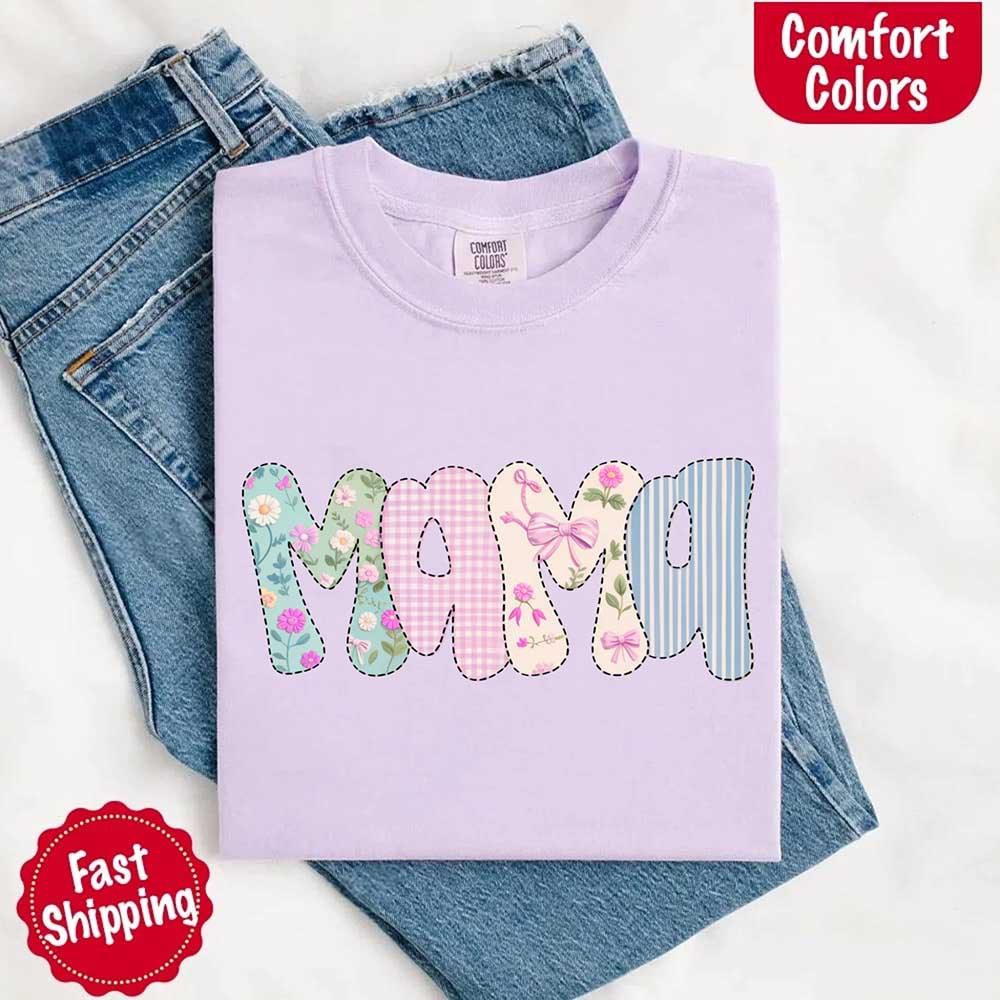 Floral Mama Comfort Colors Tee – Spring Mom Shirt or Mother’s Day Gift - Image 10