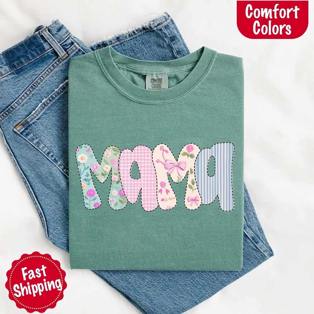 Floral Mama Comfort Colors Tee – Spring Mom Shirt or Mother’s Day Gift - Image 11