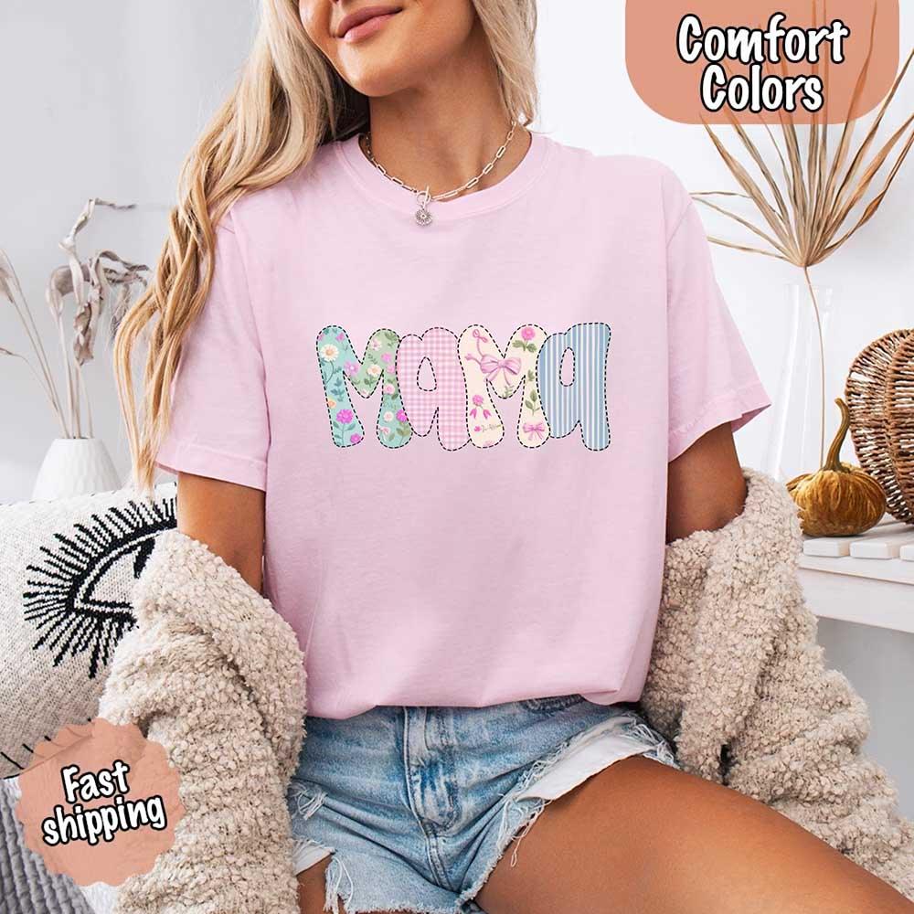 Floral Mama Comfort Colors Tee – Spring Mom Shirt or Mother’s Day Gift - Image 13