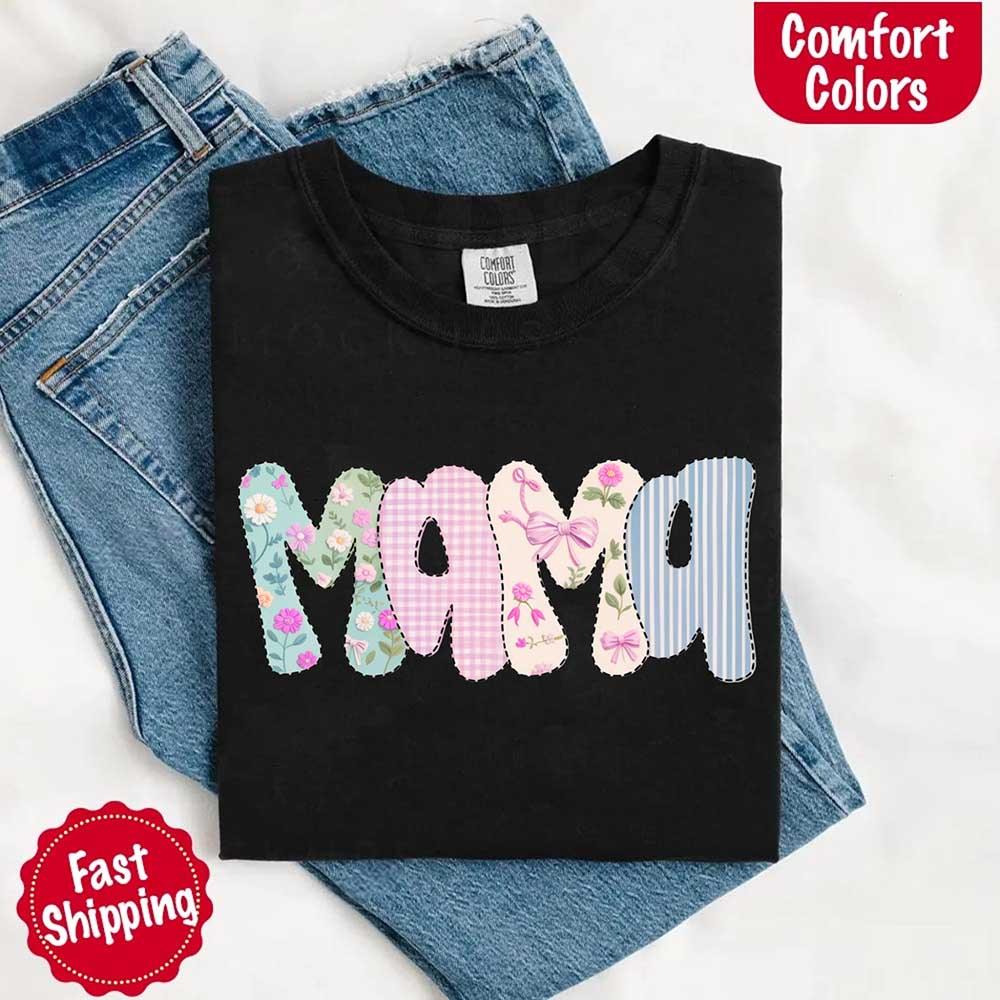 Floral Mama Comfort Colors Tee – Spring Mom Shirt or Mother’s Day Gift - Image 16