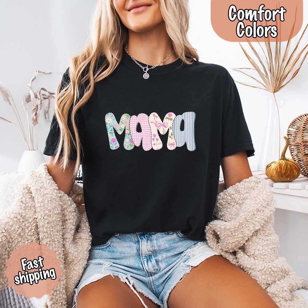 Floral Mama Comfort Colors Tee – Spring Mom Shirt or Mother’s Day Gift - Image 17
