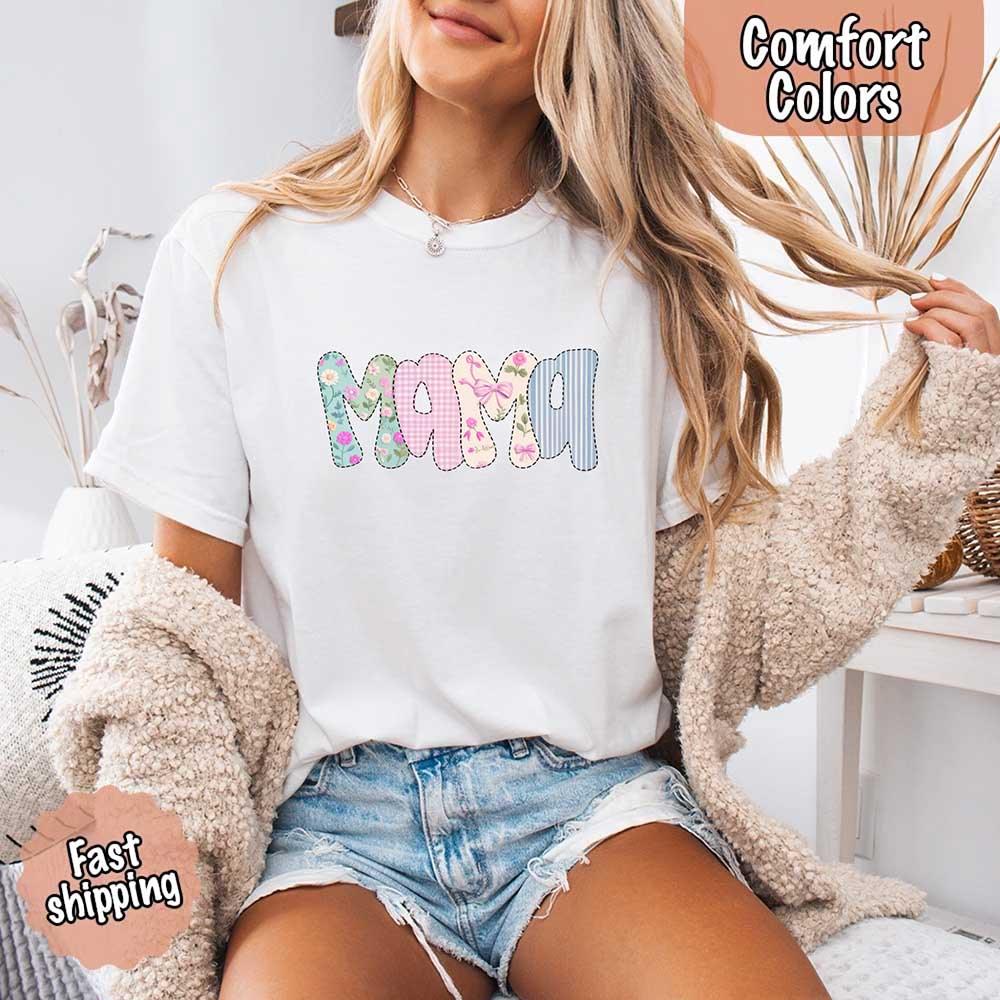 Floral Mama Comfort Colors Tee – Spring Mom Shirt or Mother’s Day Gift - Image 21