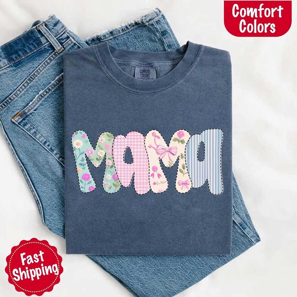 Floral Mama Comfort Colors Tee – Spring Mom Shirt or Mother’s Day Gift - Image 22