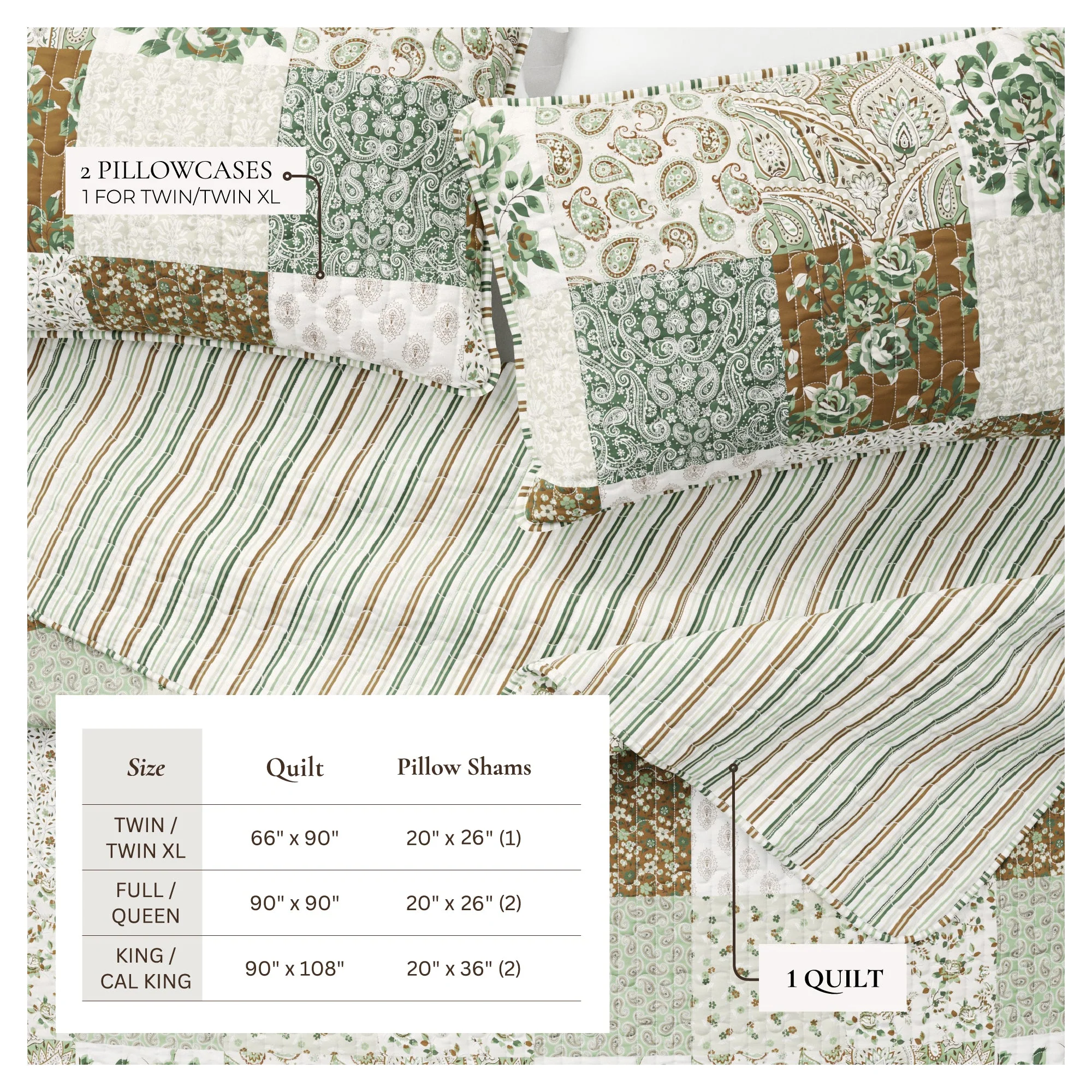 Floral Patchwork Quilt Set - Damia Collection - Image 4