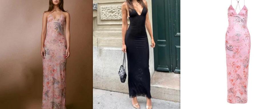 Floral Print Halter Dress - Sexy Butterfly Back Spaghetti Straps - Image 13
