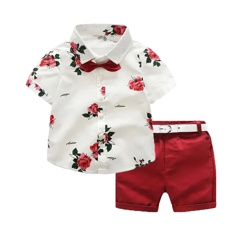 Floral Print Long Sleeve Shirt and Overalls Set - Image 5