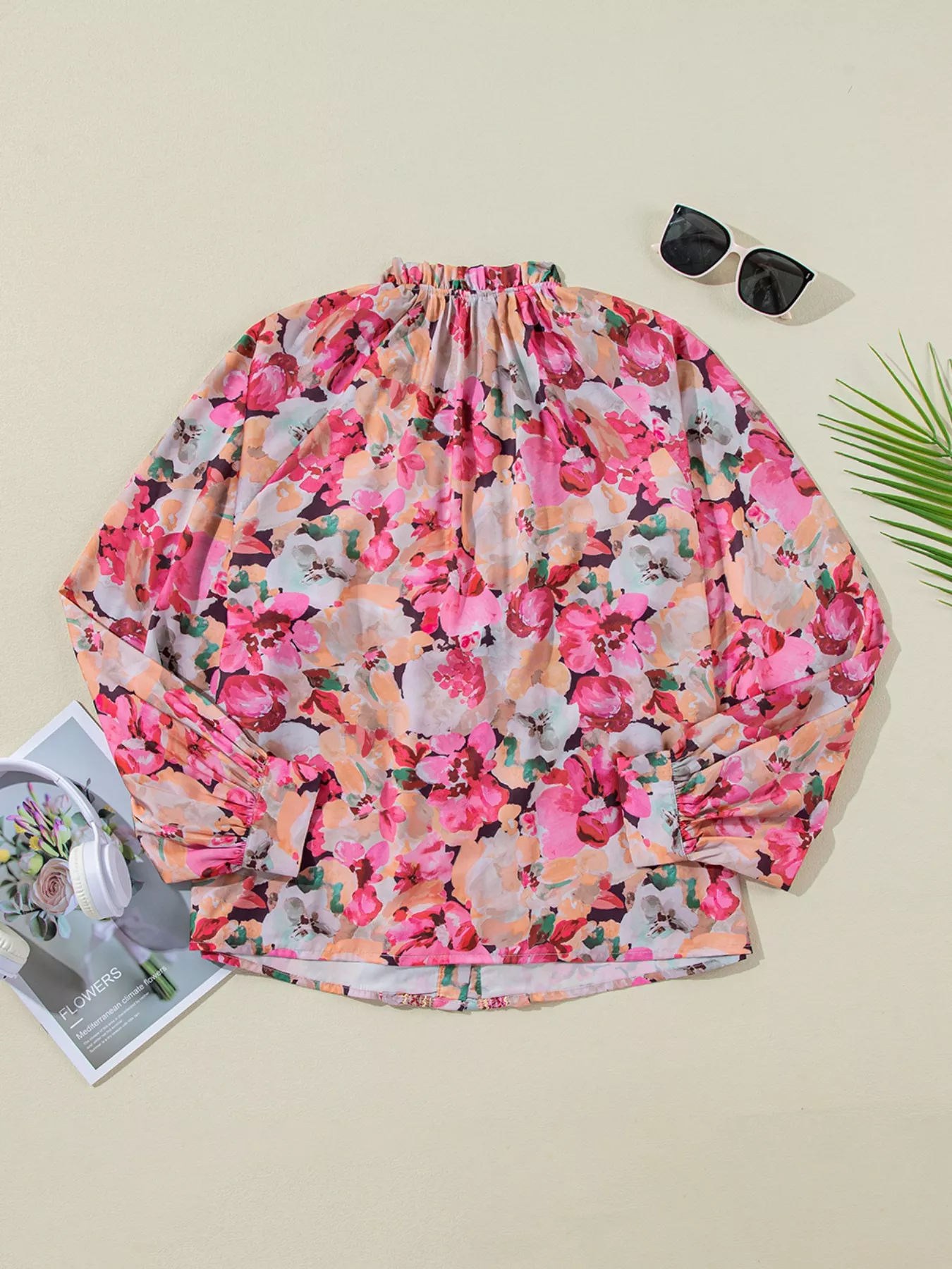 Floral Print Ruffle Trim Long Sleeve Shirt - Image 5