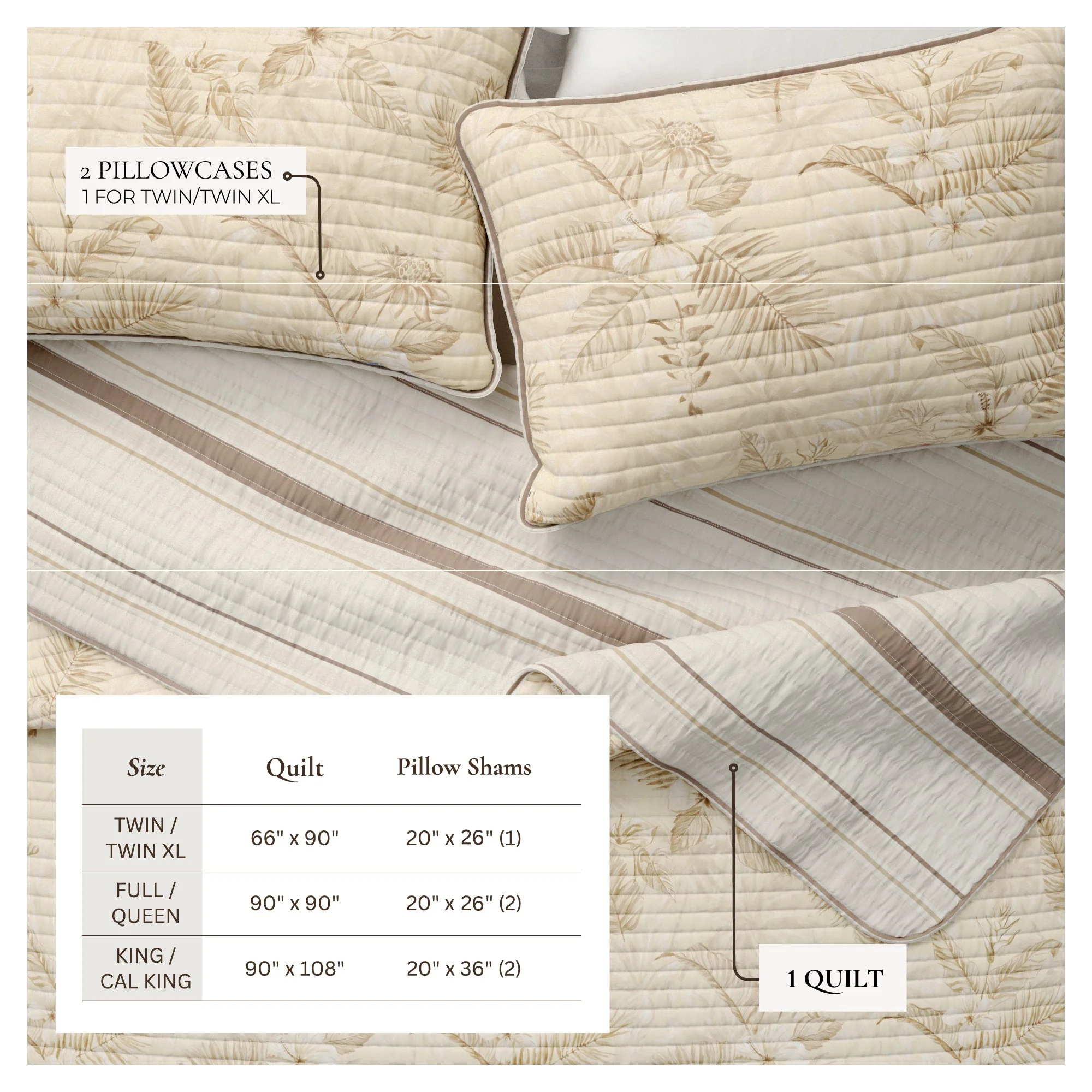 Floral Printed Cotton Quilt Set - Mendocino Collection - Image 4