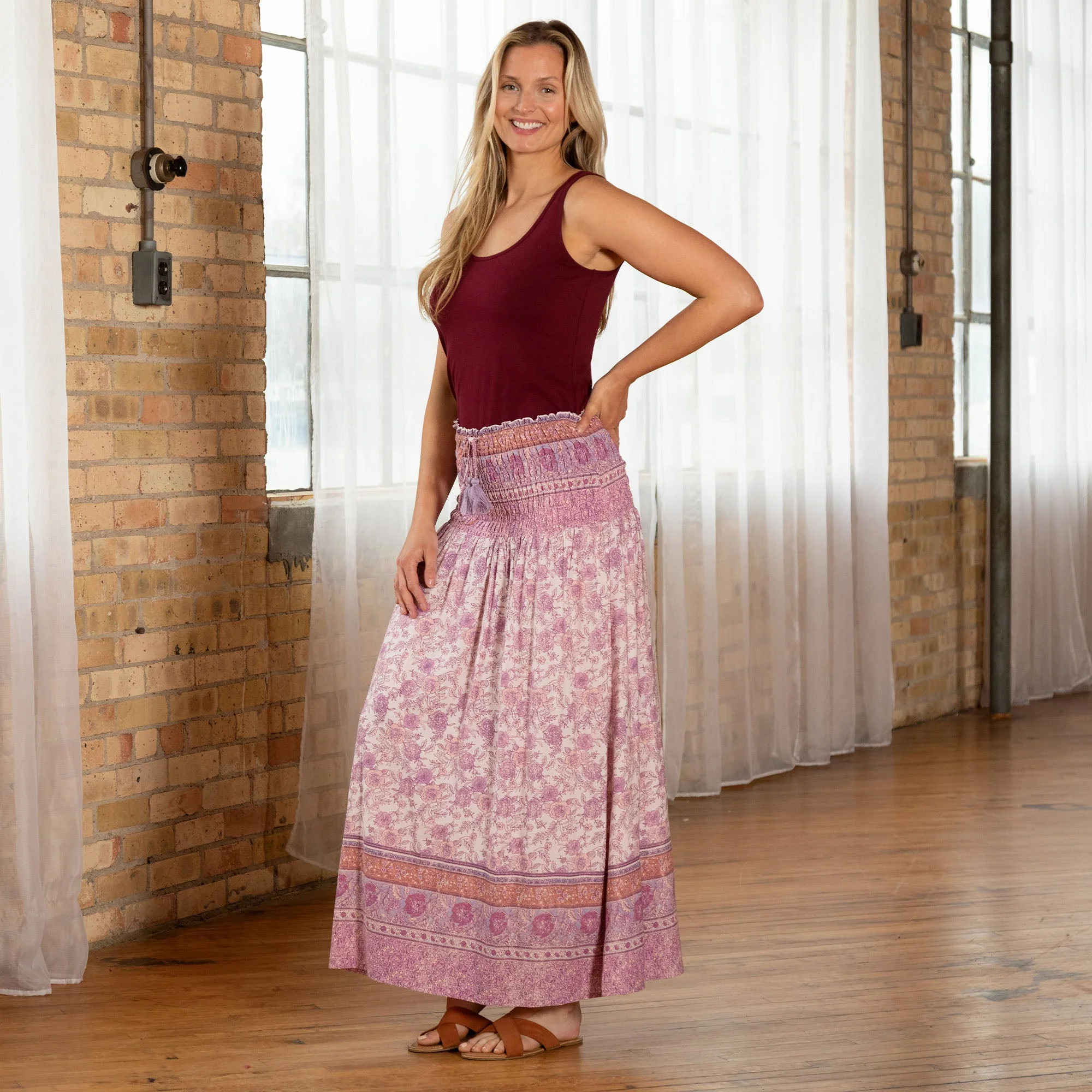 Floral Smocked Dress-Skirt - Image 4