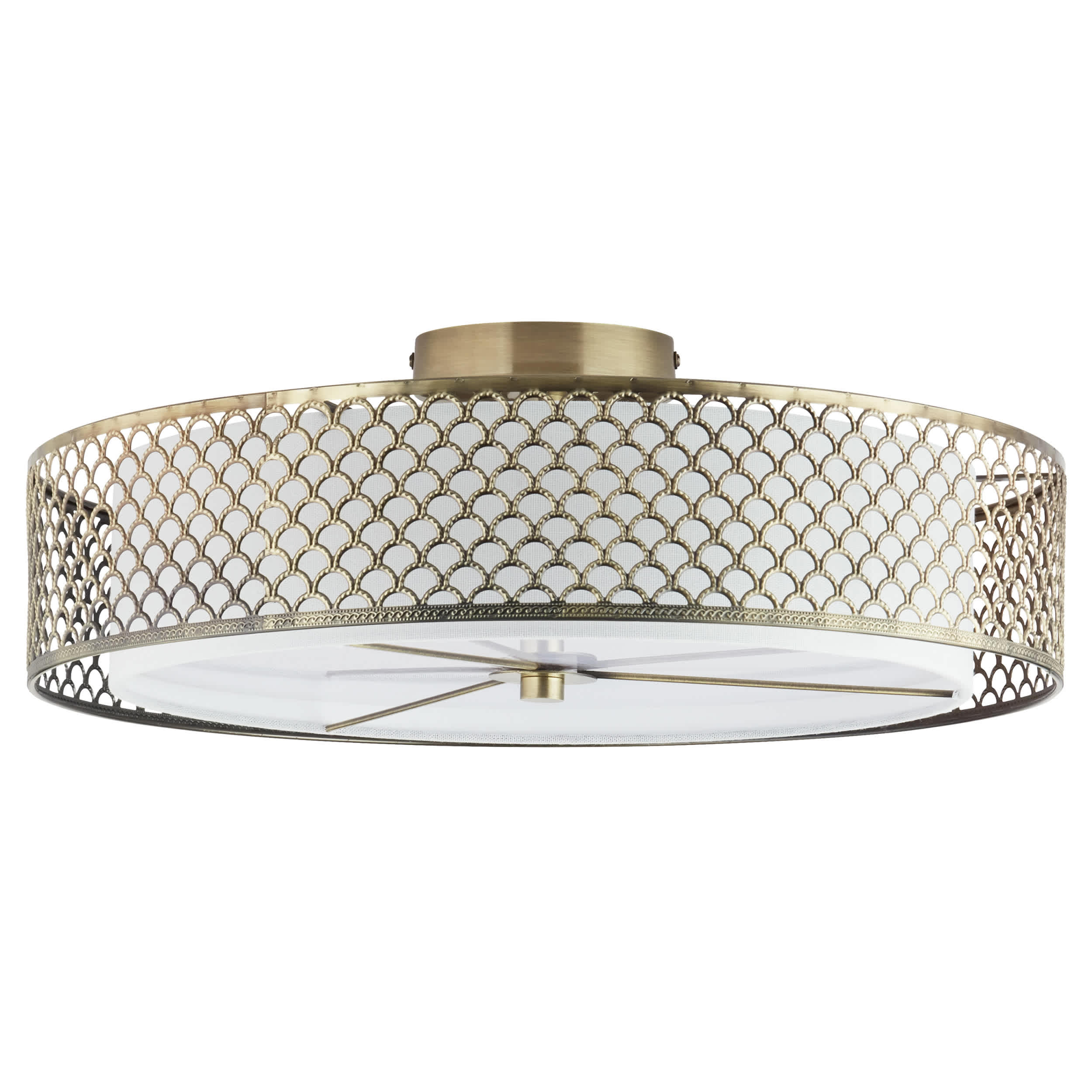 River of Goods Brushed Gold Metal Screen Ceiling Light - Image 6