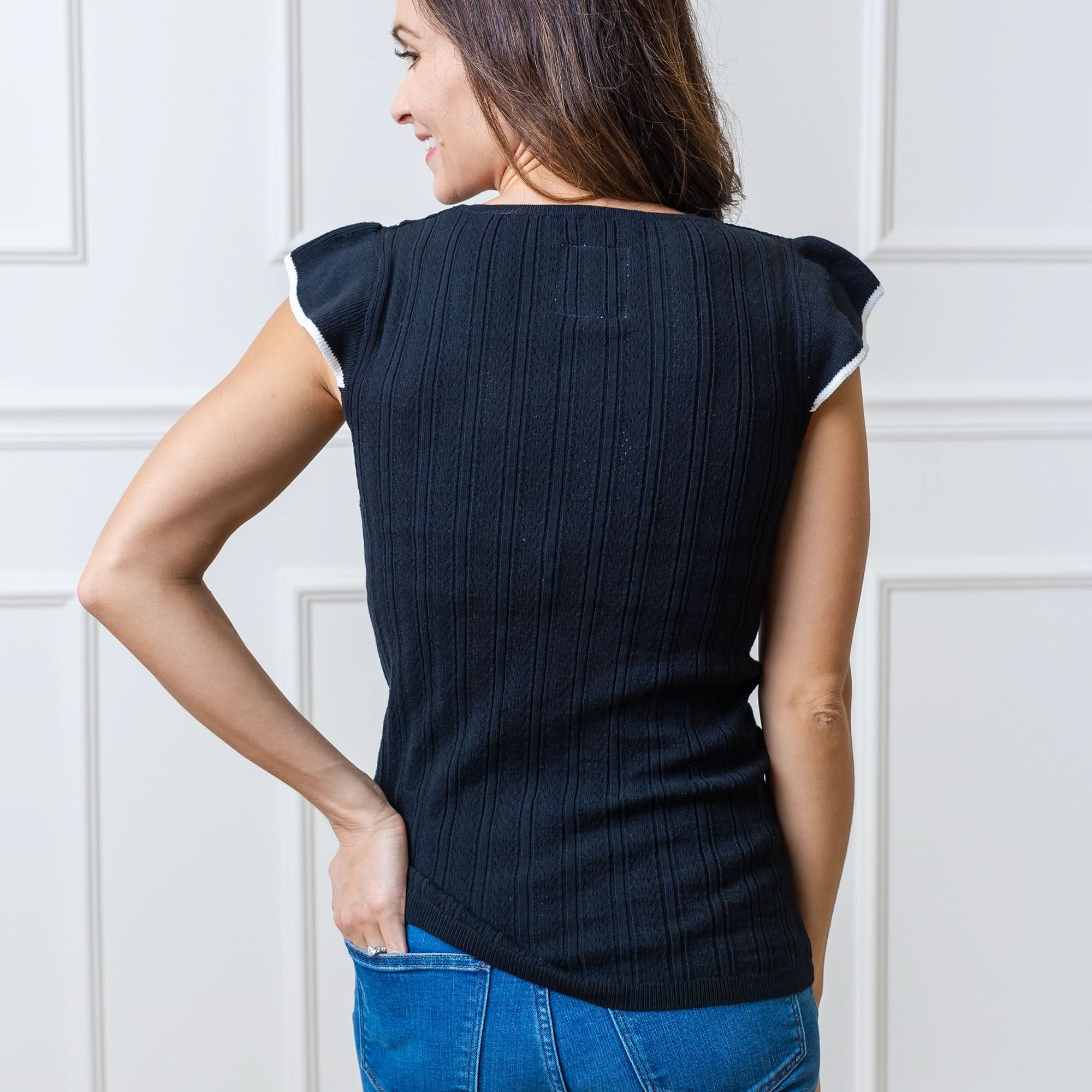 Flutter Sleeve Sweater Top - Image 3