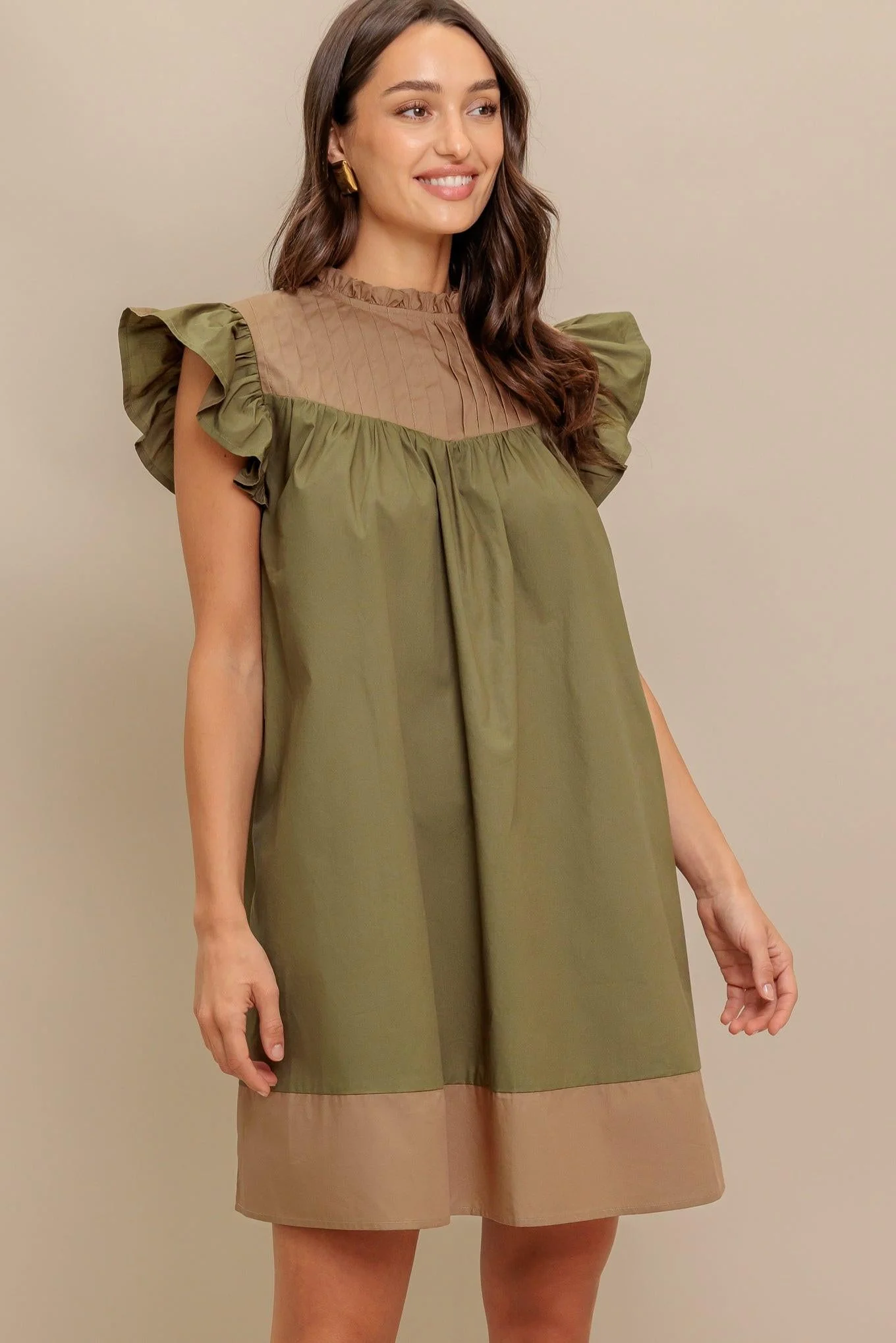 Forest Whisper Woven Mini Dress - Image 7