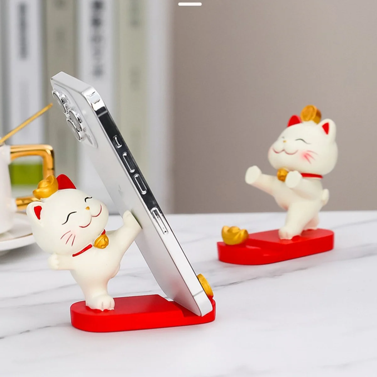 Fortune Cat Phone Stand – Cute Japanese Maneki Neko Decor Gift - Image 13