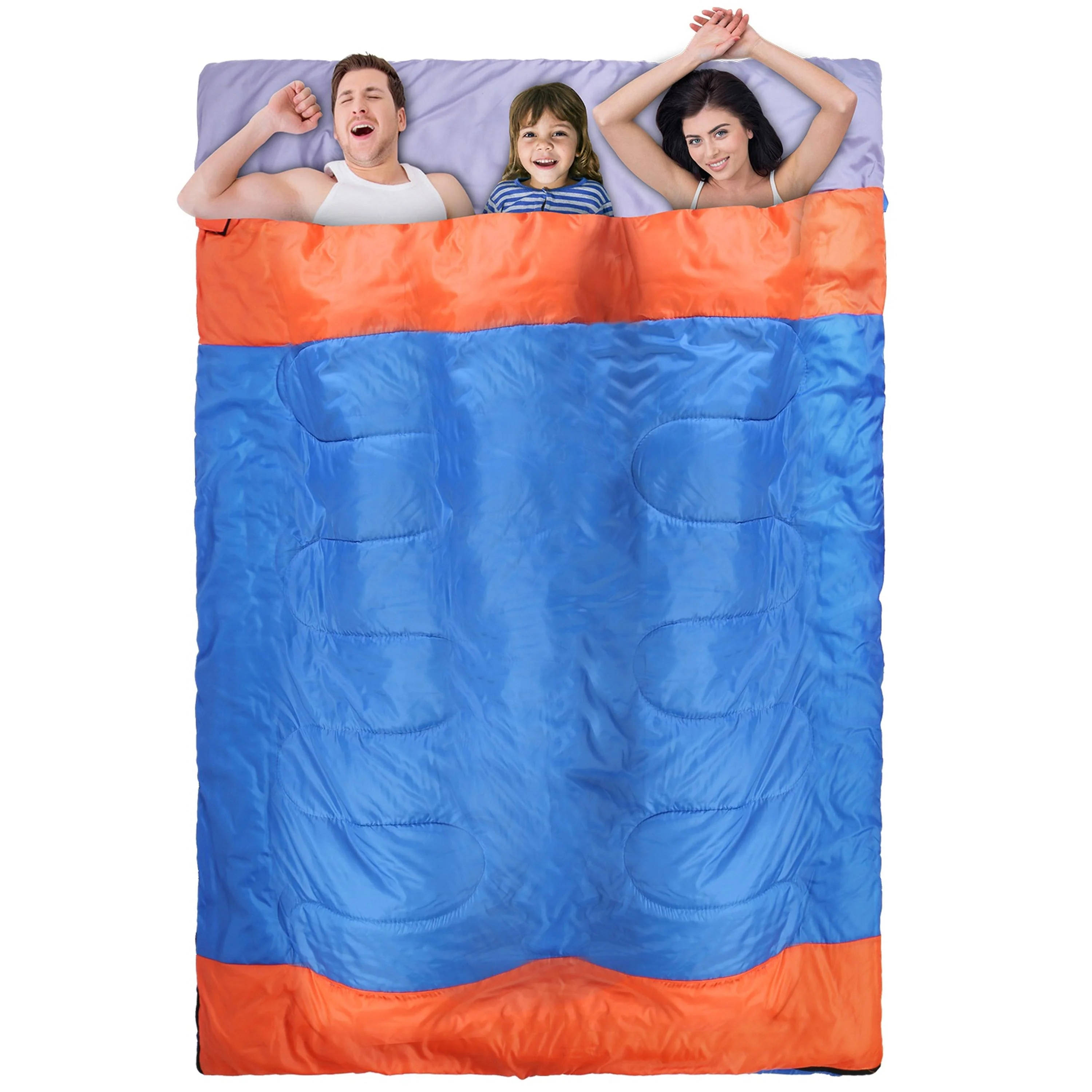 Fresh Fab Finds 2 People Sleeping Bag for Adult Kids Lightweight Water Resistant Camping Cotton Liner Cold Warm Weather Indoor Outdoor Use 3 Season with Sack for Spri
